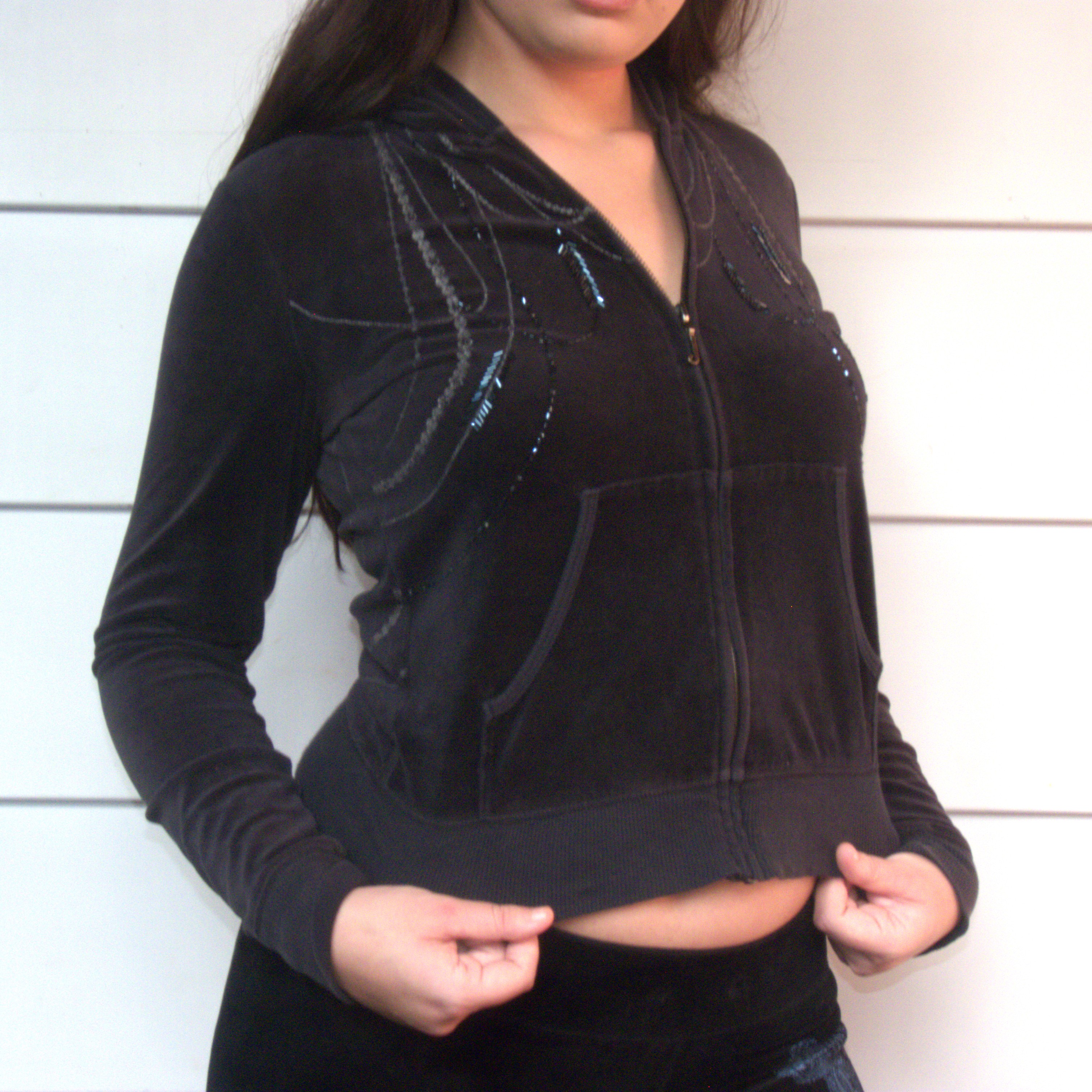 Juicy Couture Dark Grey Hoodie Velour