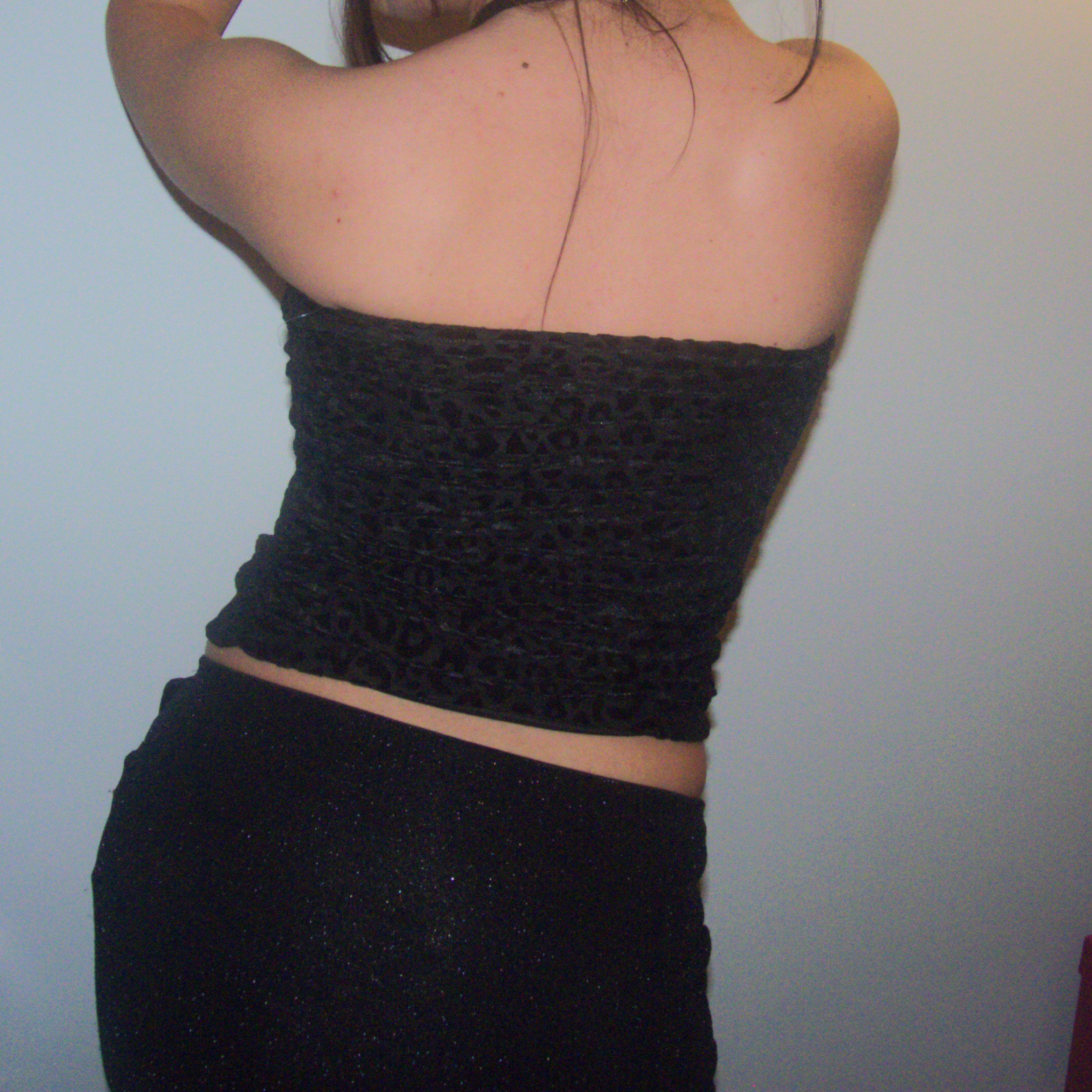 "PANTHER": Black Leopard Print Strapless Tube Top