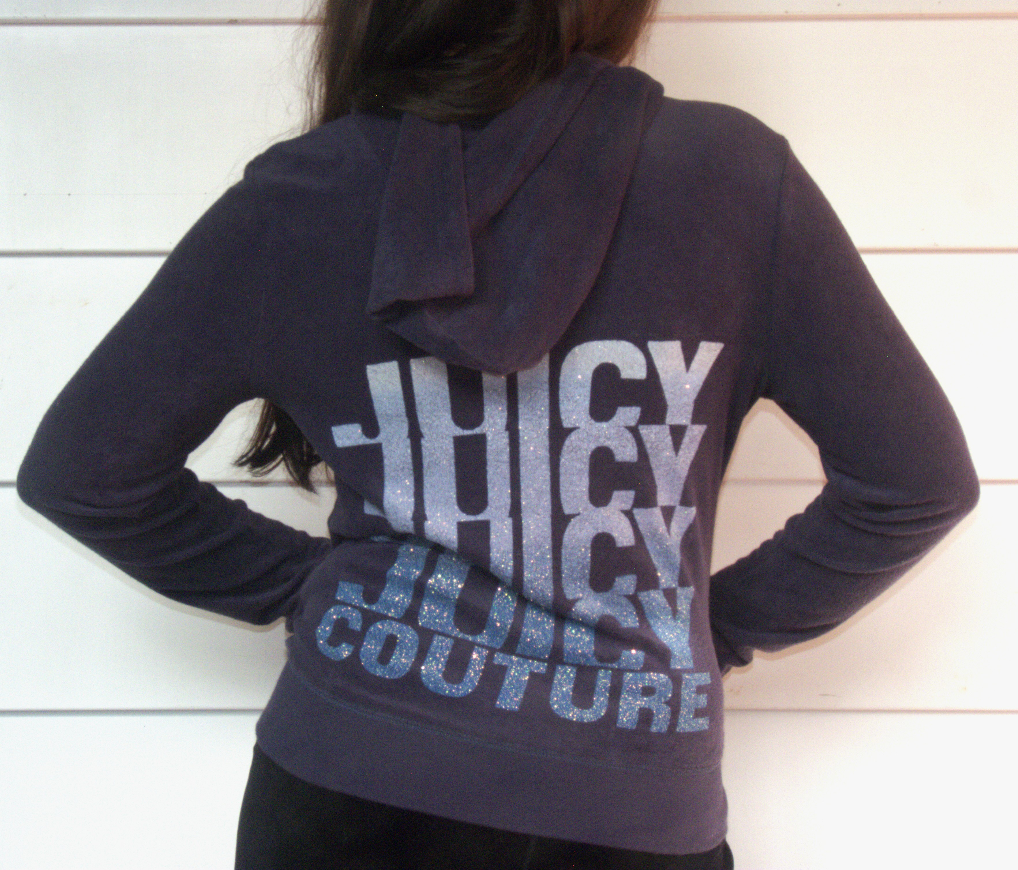 Juicy Couture Blue Navy Hoodie Terry Cloth 
