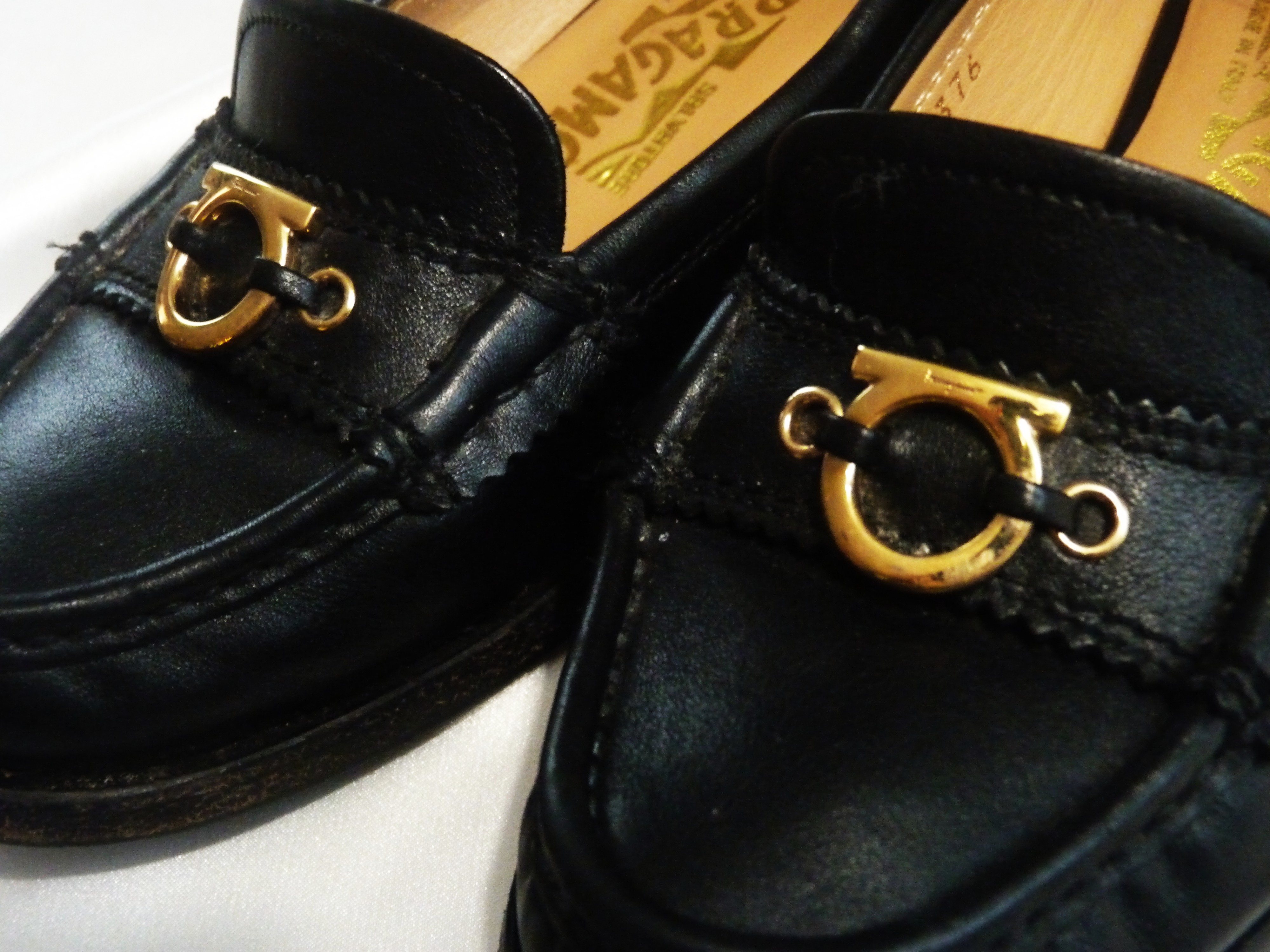 Vintage Ferragamo leather loafers