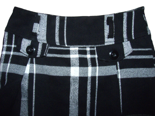 Black Plaid Mini Skirt