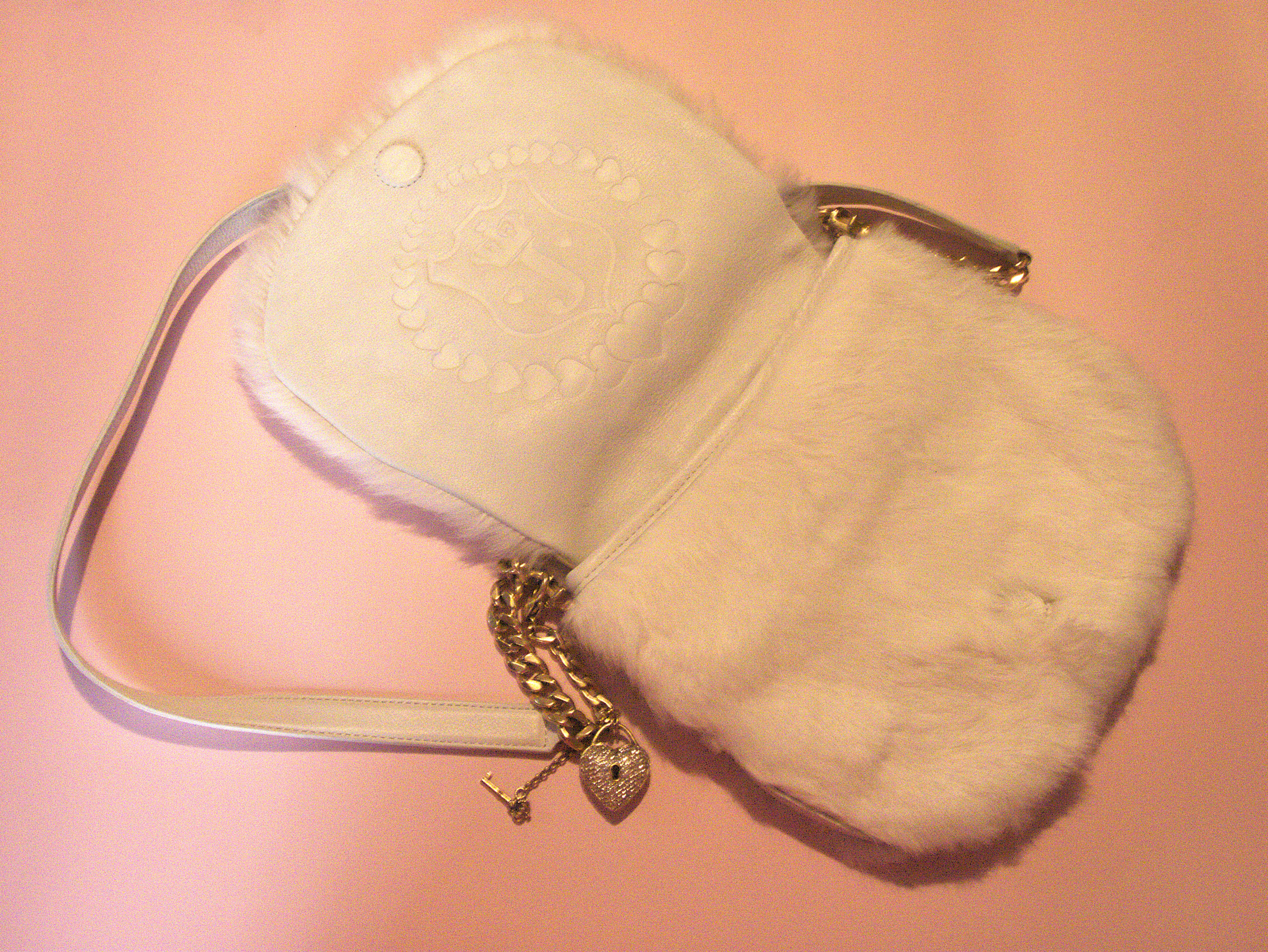 Vintage Juicy Couture White Rabbit Fur Handbag