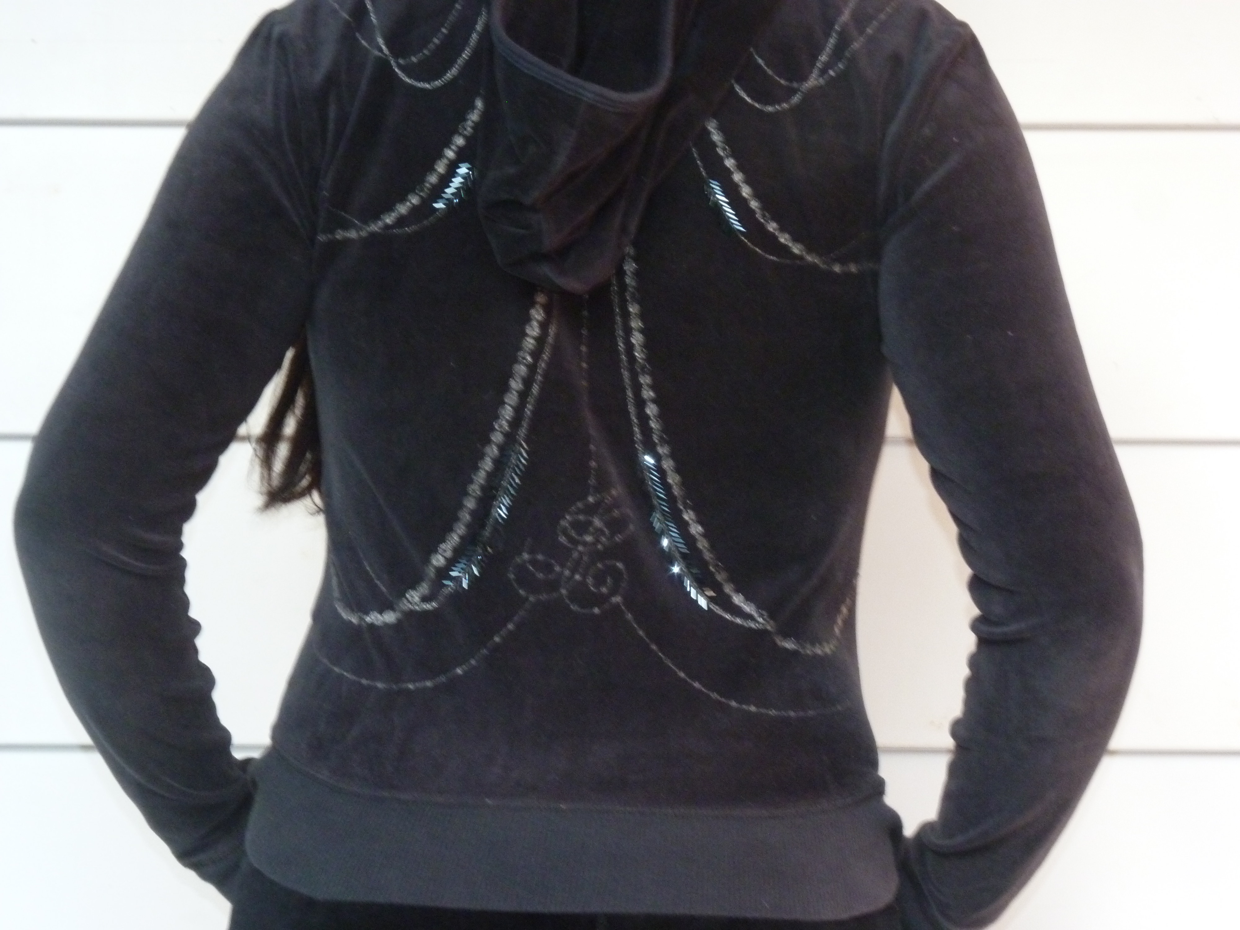 Juicy Couture Dark Grey Hoodie Velour