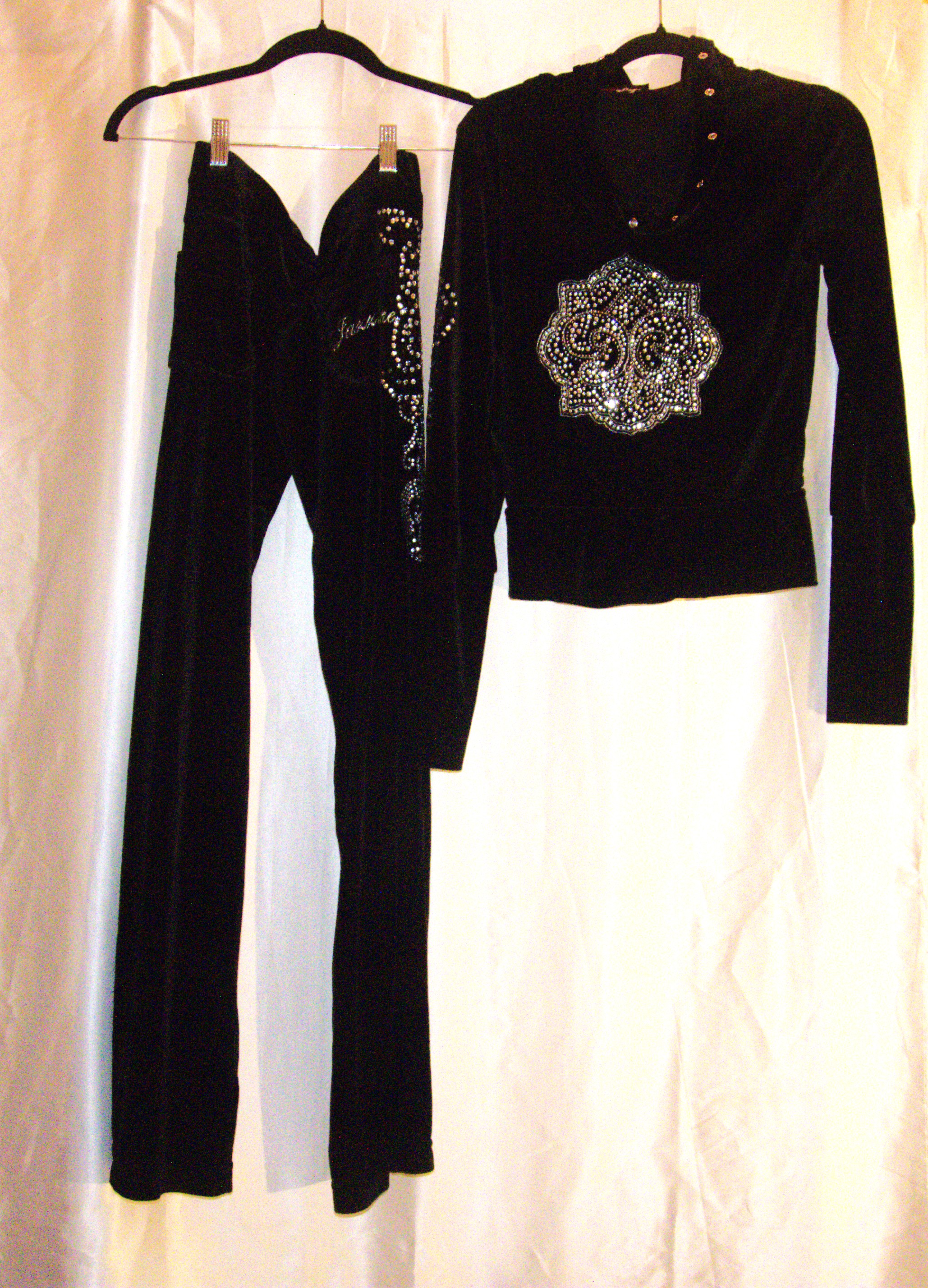 Vintage 2000s rhinestoned velour tracksuit