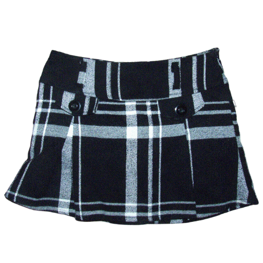 Black Plaid Mini Skirt
