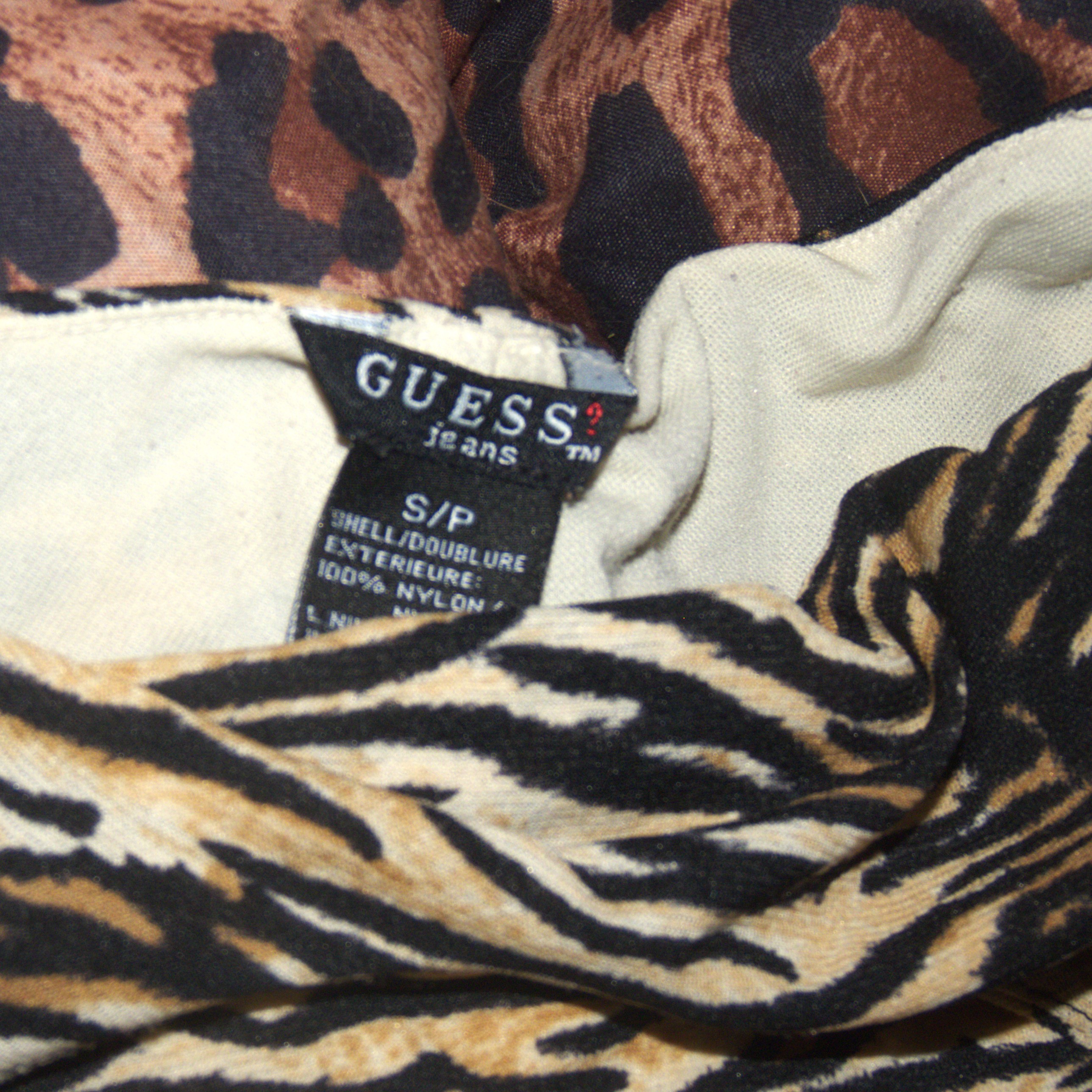 2000s GUESS Tiger Print Halter Dress