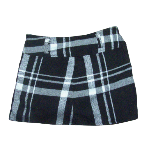 Black Plaid Mini Skirt