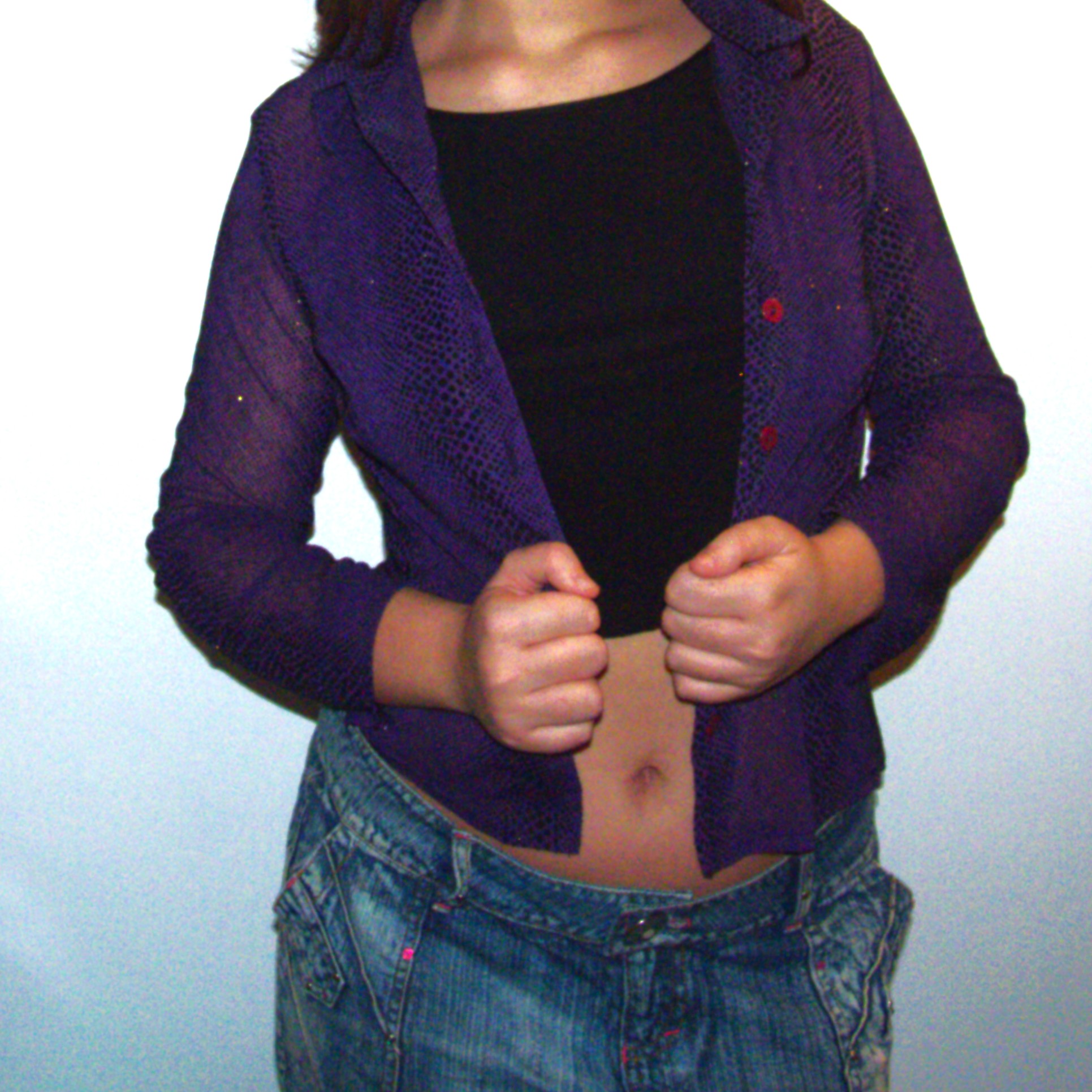 "PURPLE SNAKE": Snake-print transparent Button-Up Shirt