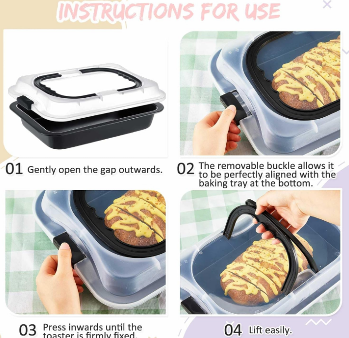 2 Pcs Cake Baking Pan with Lid and Handle, 9 x 13 Inch Non-stick Cake Pan, Rectangle Sheet Cake Pan Carrier for Sheet Cake Brownie Roasting Cooking Baking Pan and Lids Set