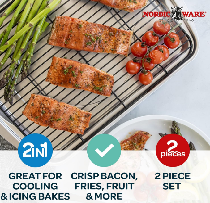 Oven Crisp Baking Tray, 17.10 x 12.40 x 1.40 inches, Natural