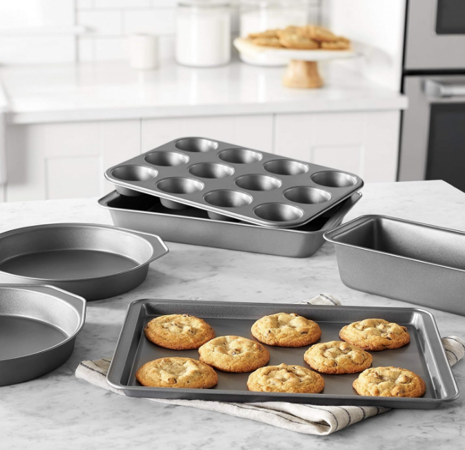 Basics 6 Piece Nonstick, Carbon Steel Oven Bakeware Baking Set, 40.5 cm x 28.5 cm x 15 cm