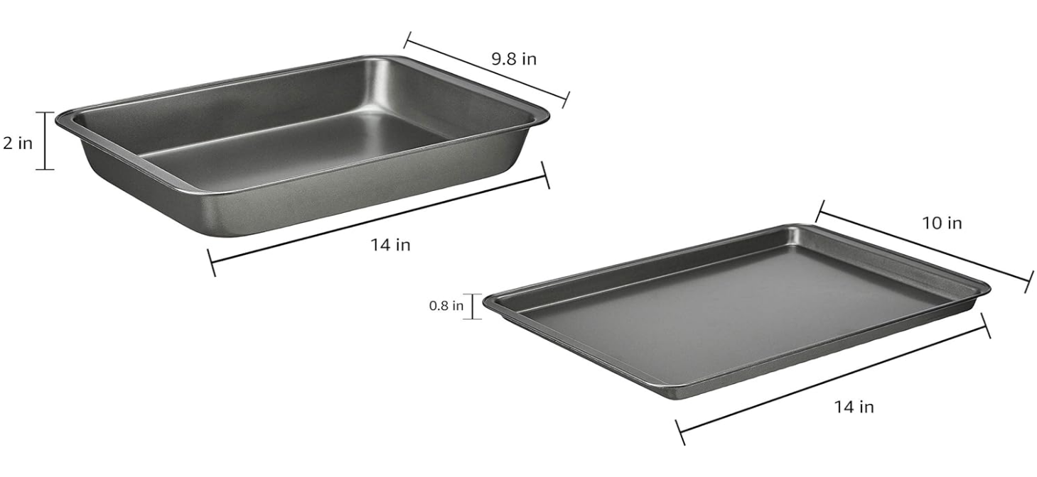 Basics 6 Piece Nonstick, Carbon Steel Oven Bakeware Baking Set, 40.5 cm x 28.5 cm x 15 cm