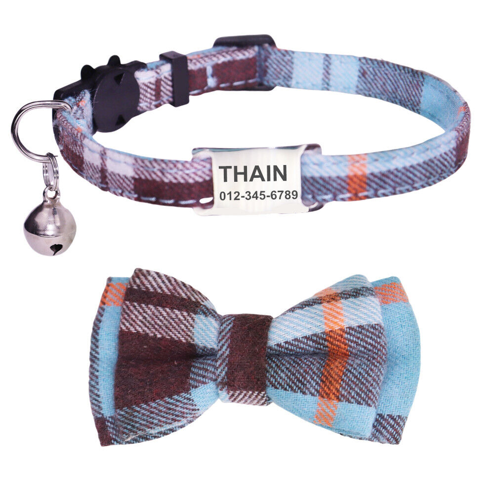 Plaid Pet Collar and Bow Tie Set