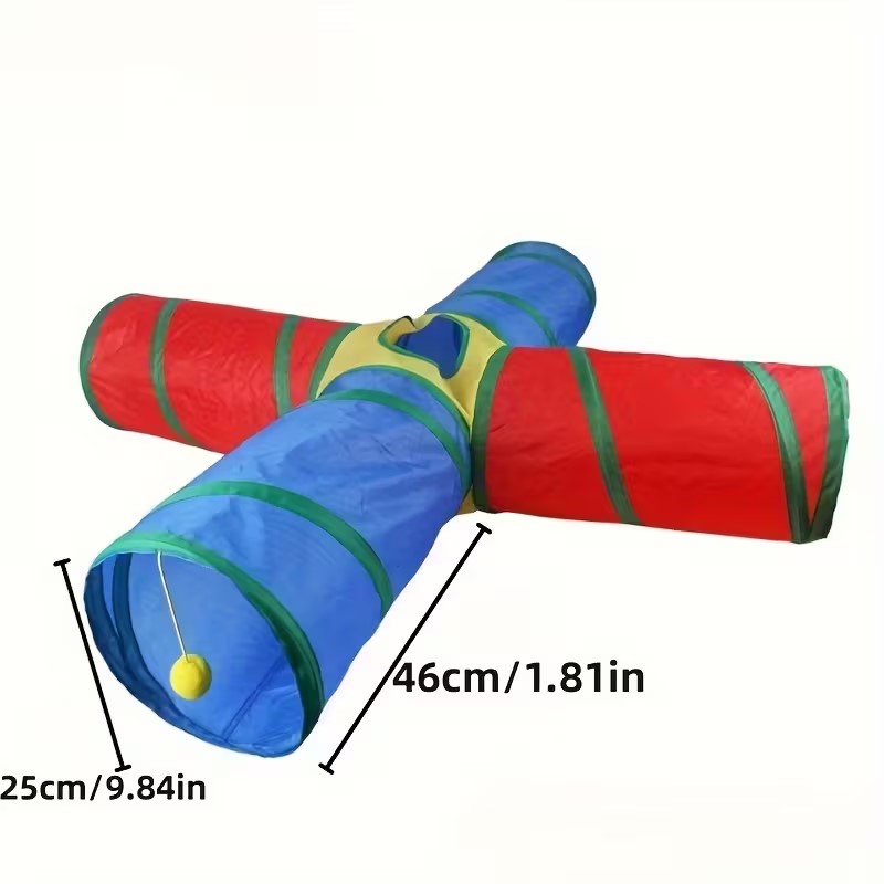 Four-way Cat Tunnel Dog Training Tunnel, Foldable Storage Tunnel, Pet Toy,