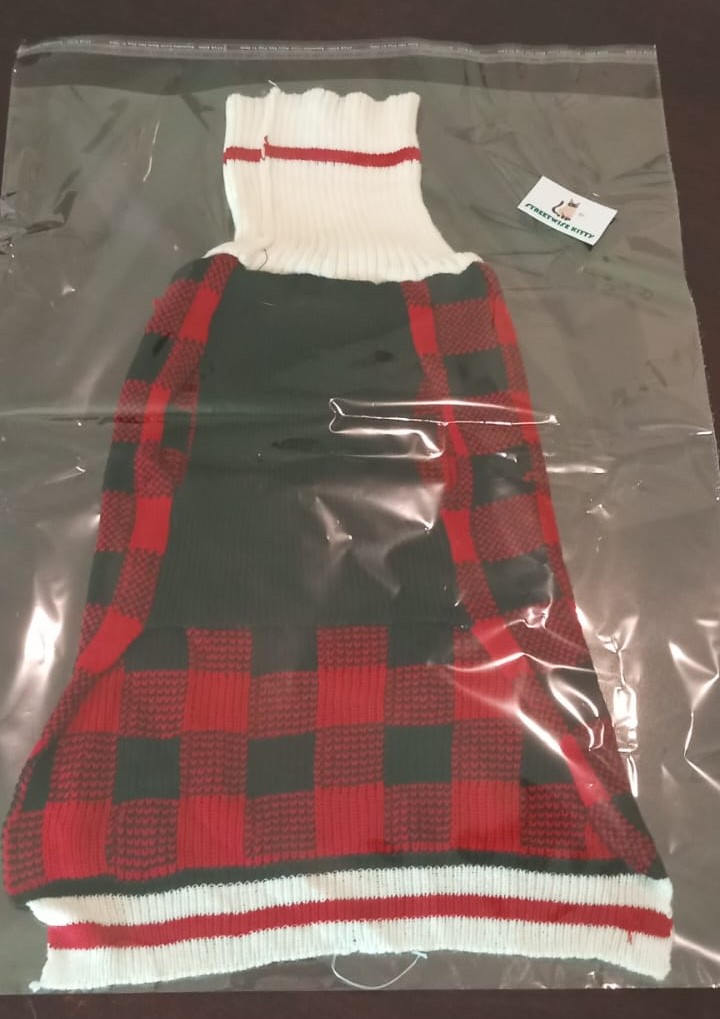 Plaid Knit Dog Sweater