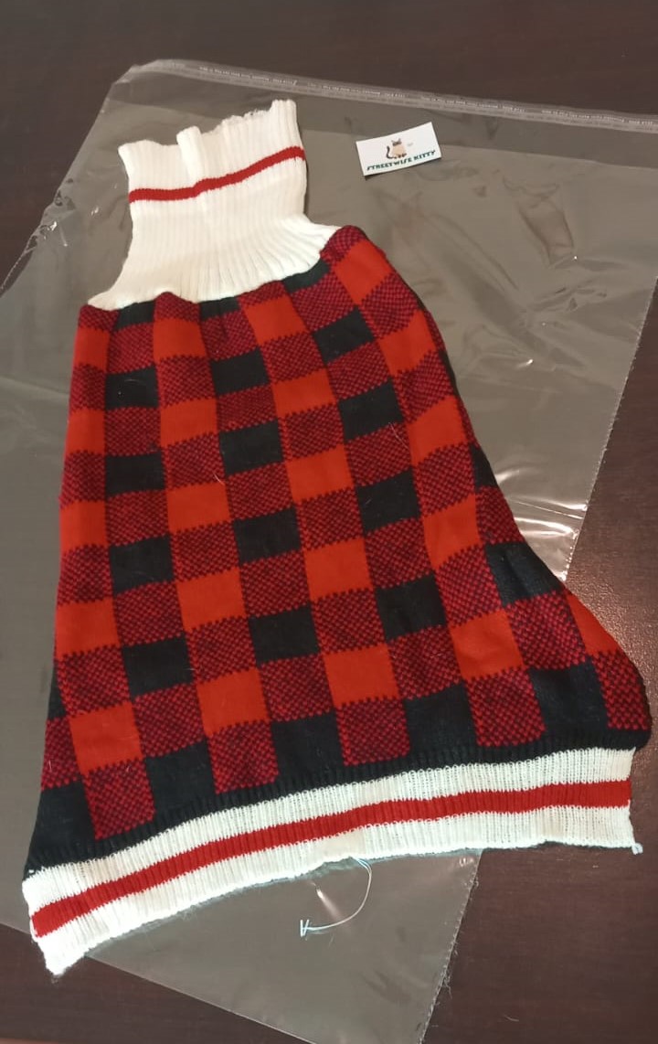 Plaid Knit Dog Sweater