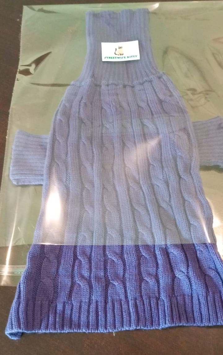 Purple Cable Knit Dog Sweater