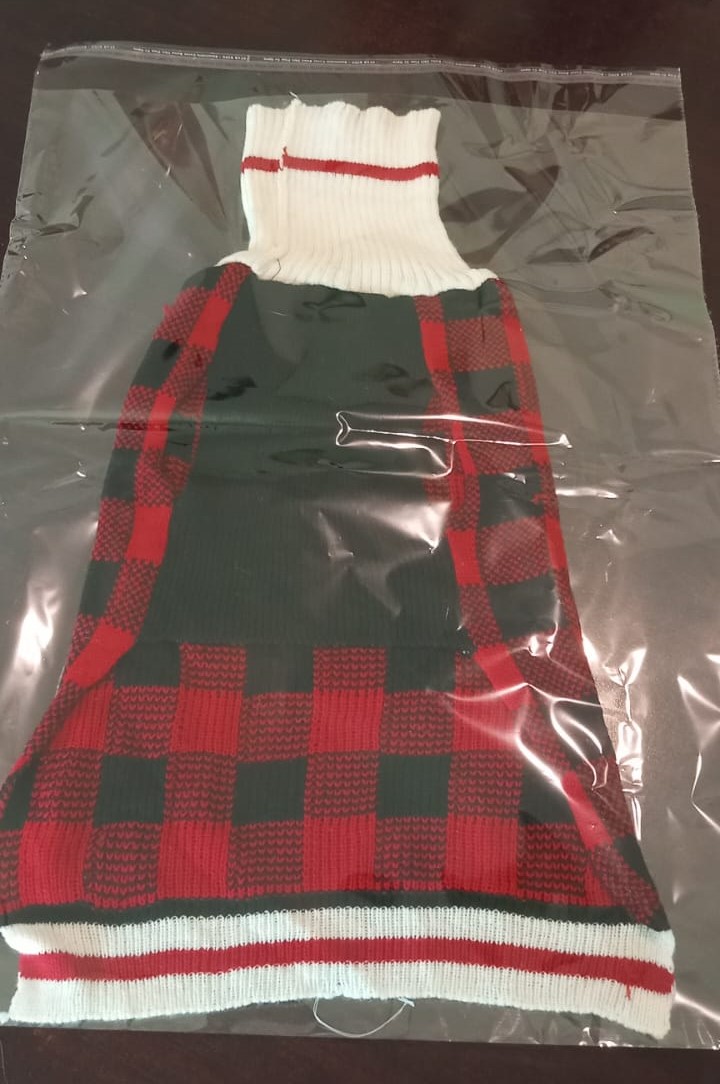 Plaid Knit Dog Sweater