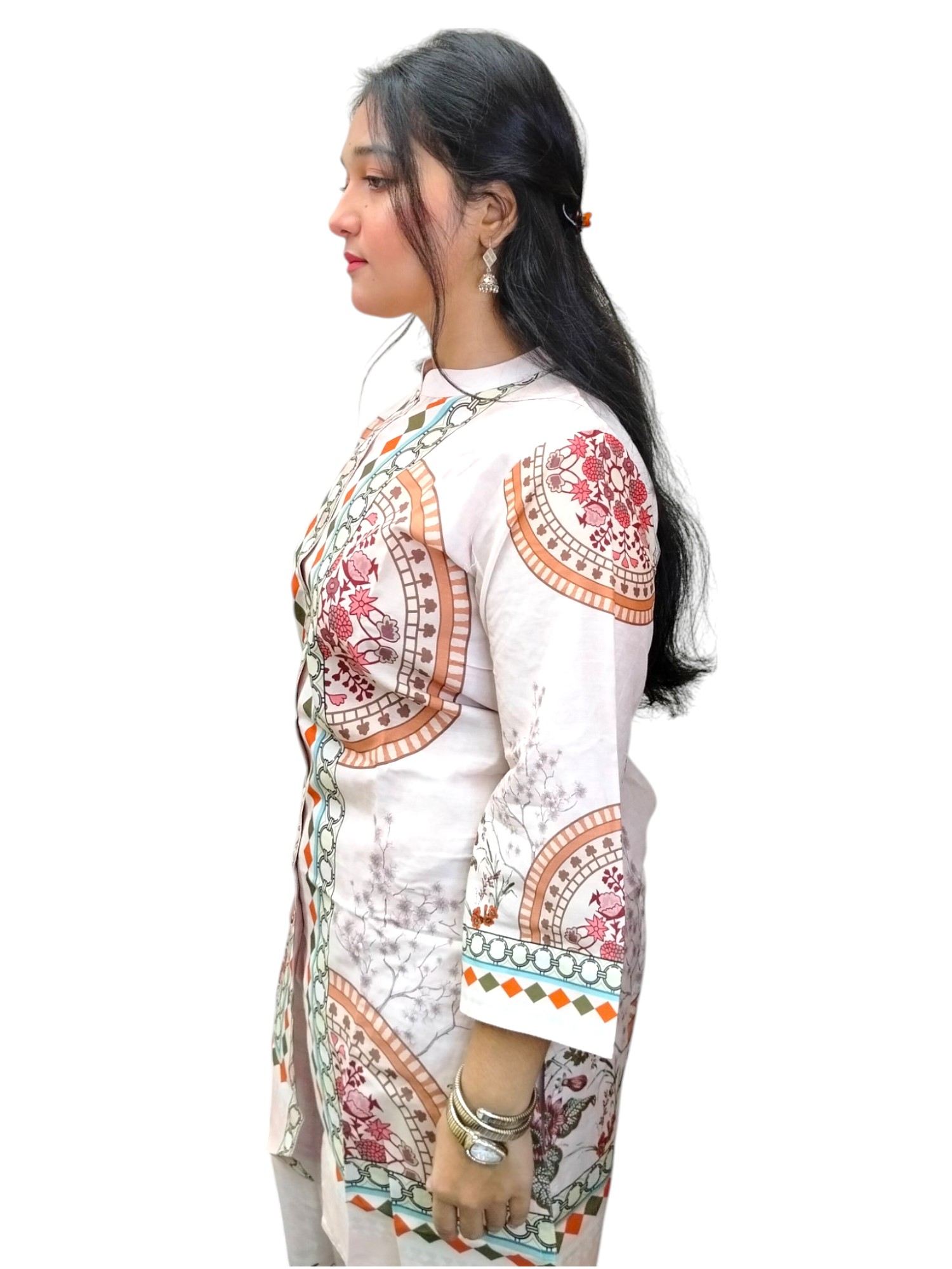 Elegant Dubai Silk Digital Printed Coord Set for Women