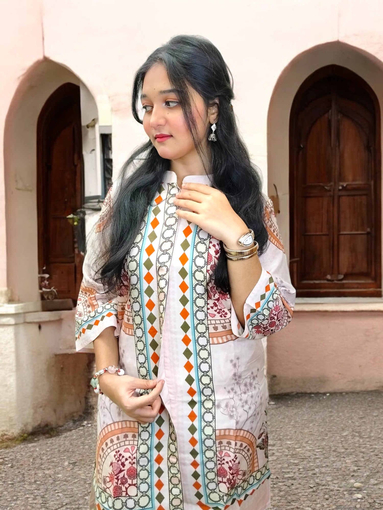 Elegant Dubai Silk Digital Printed Coord Set for Women