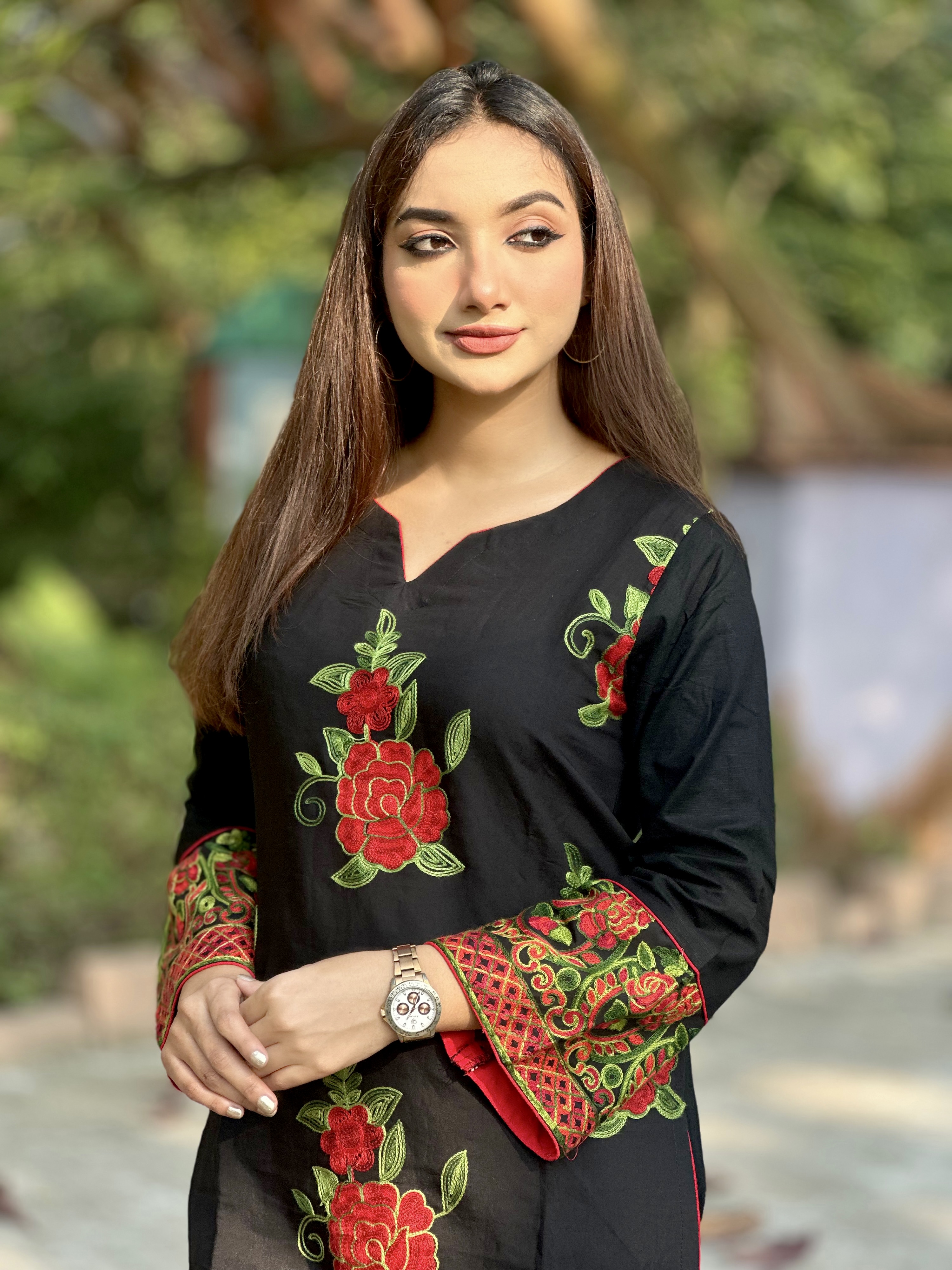 Luxurious Roman Silk Embroidered Coord Set