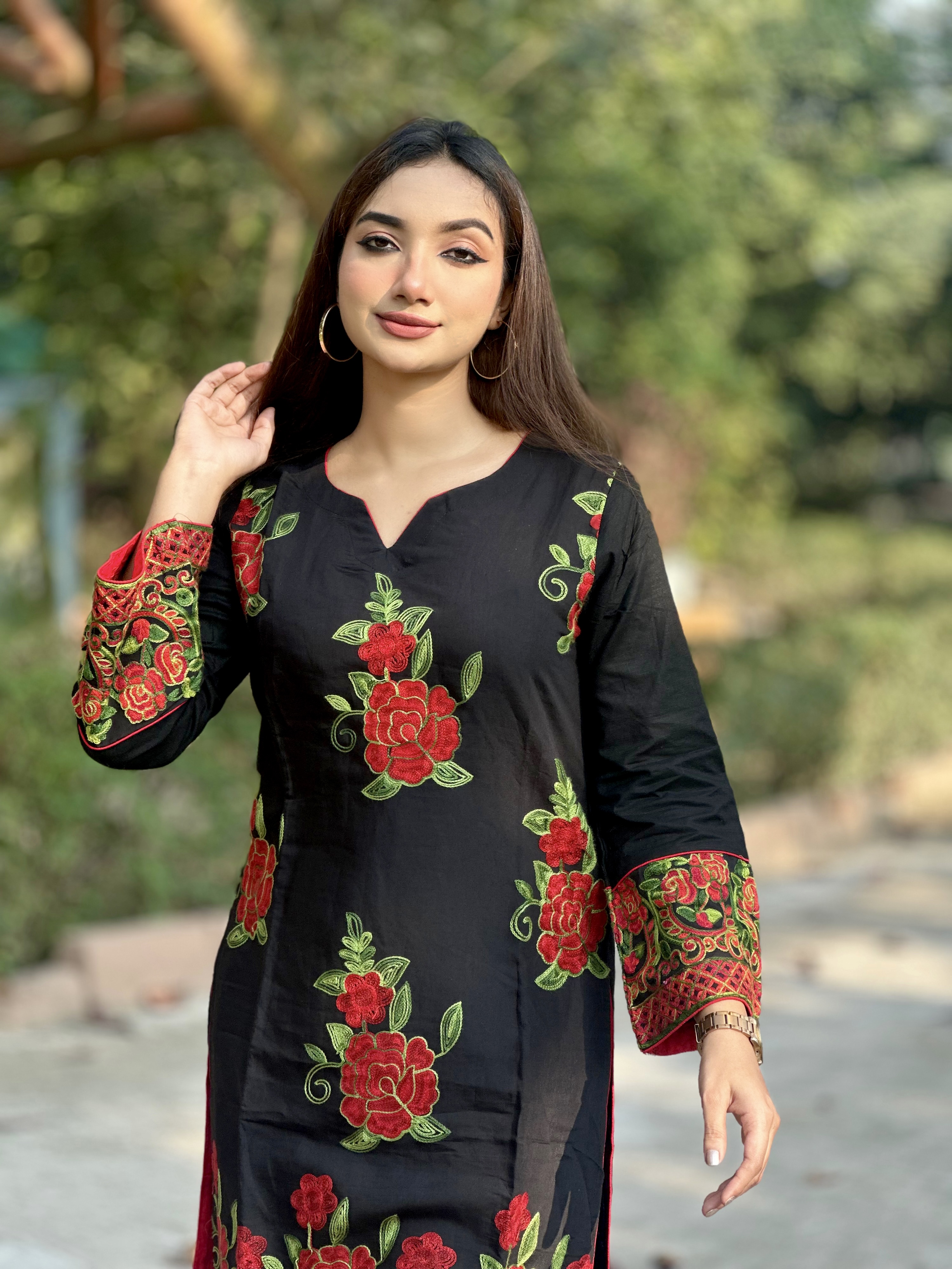 Luxurious Roman Silk Embroidered Coord Set