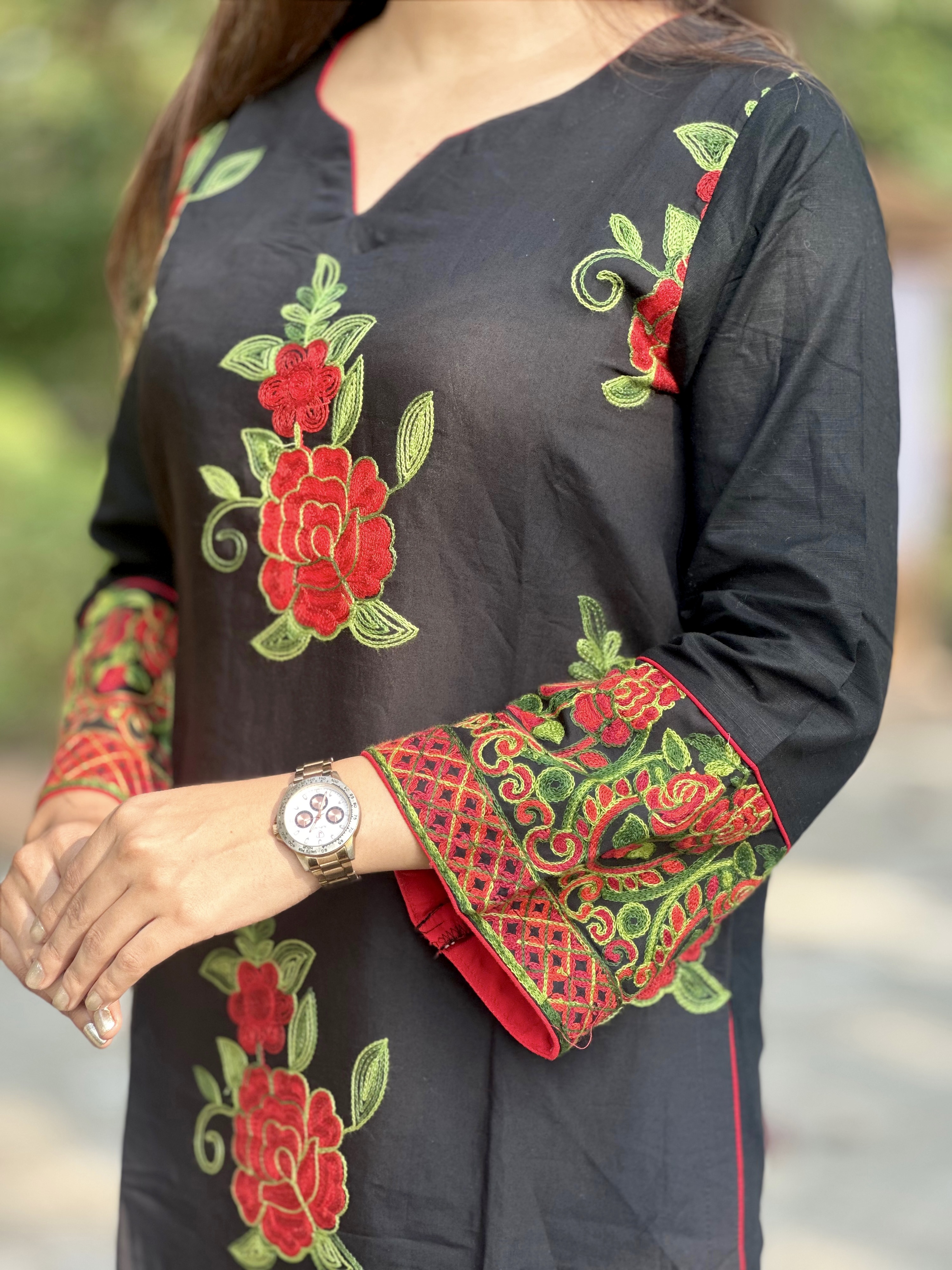 Luxurious Roman Silk Embroidered Coord Set