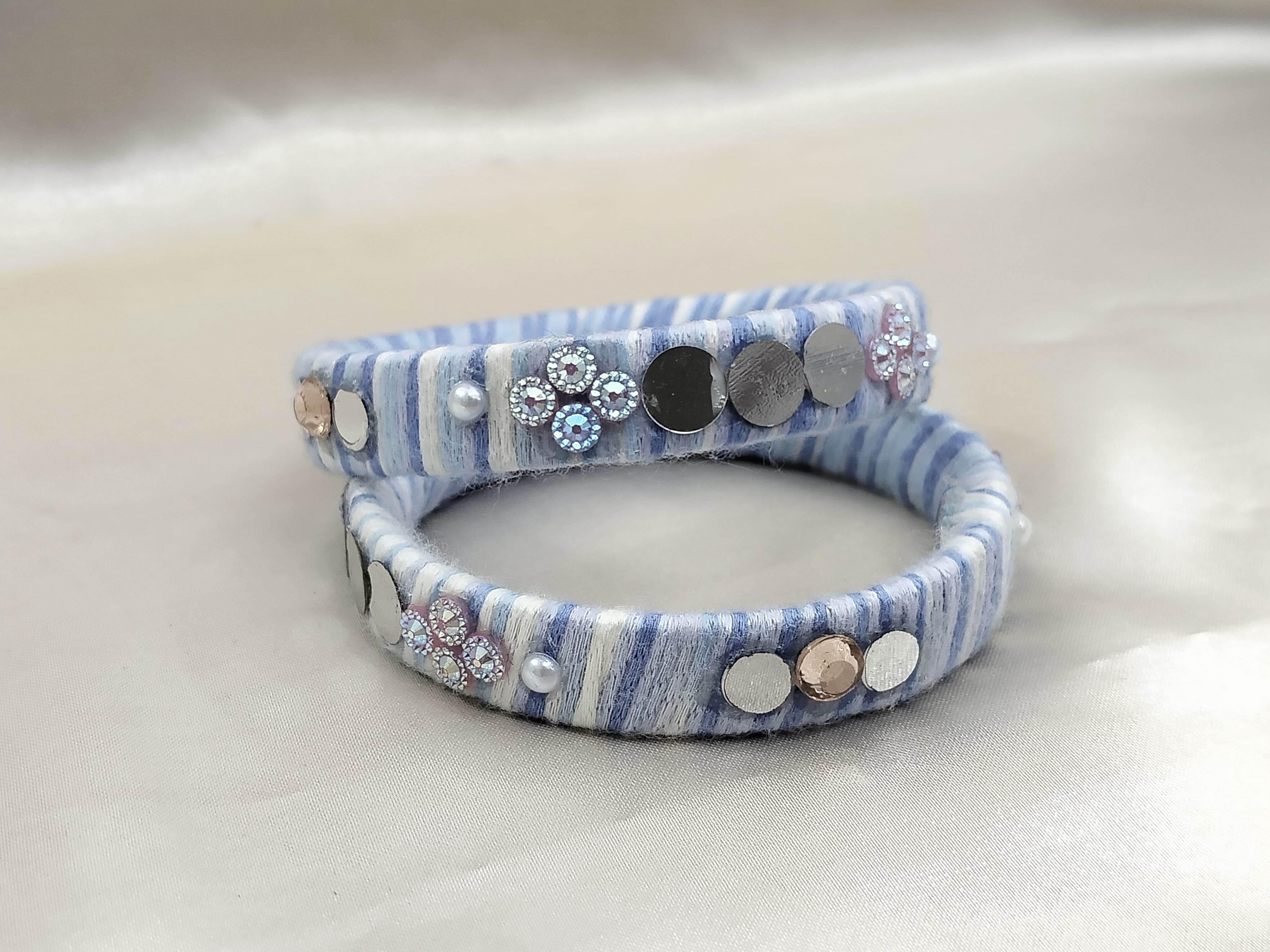 Handcrafted Blue Thread Bangles