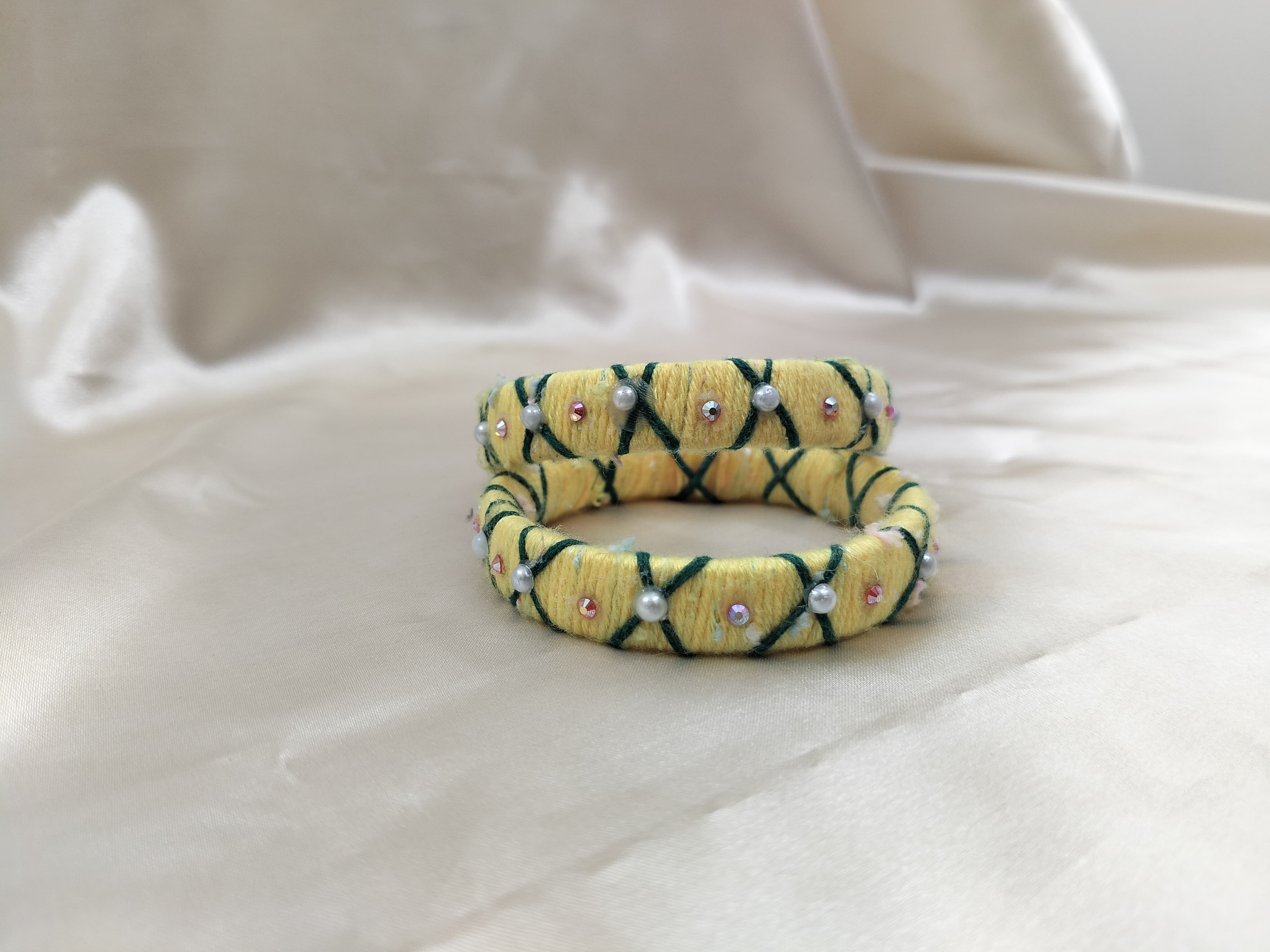 Handcrafted Yellow Thread Bangles