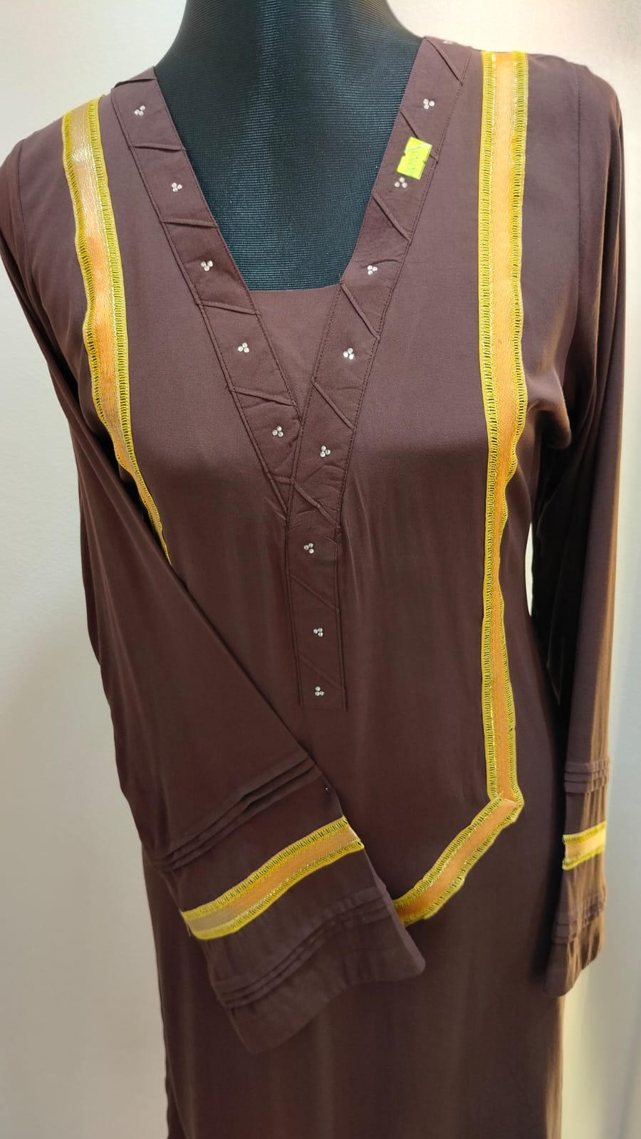 Brown Long-Sleeve Dress