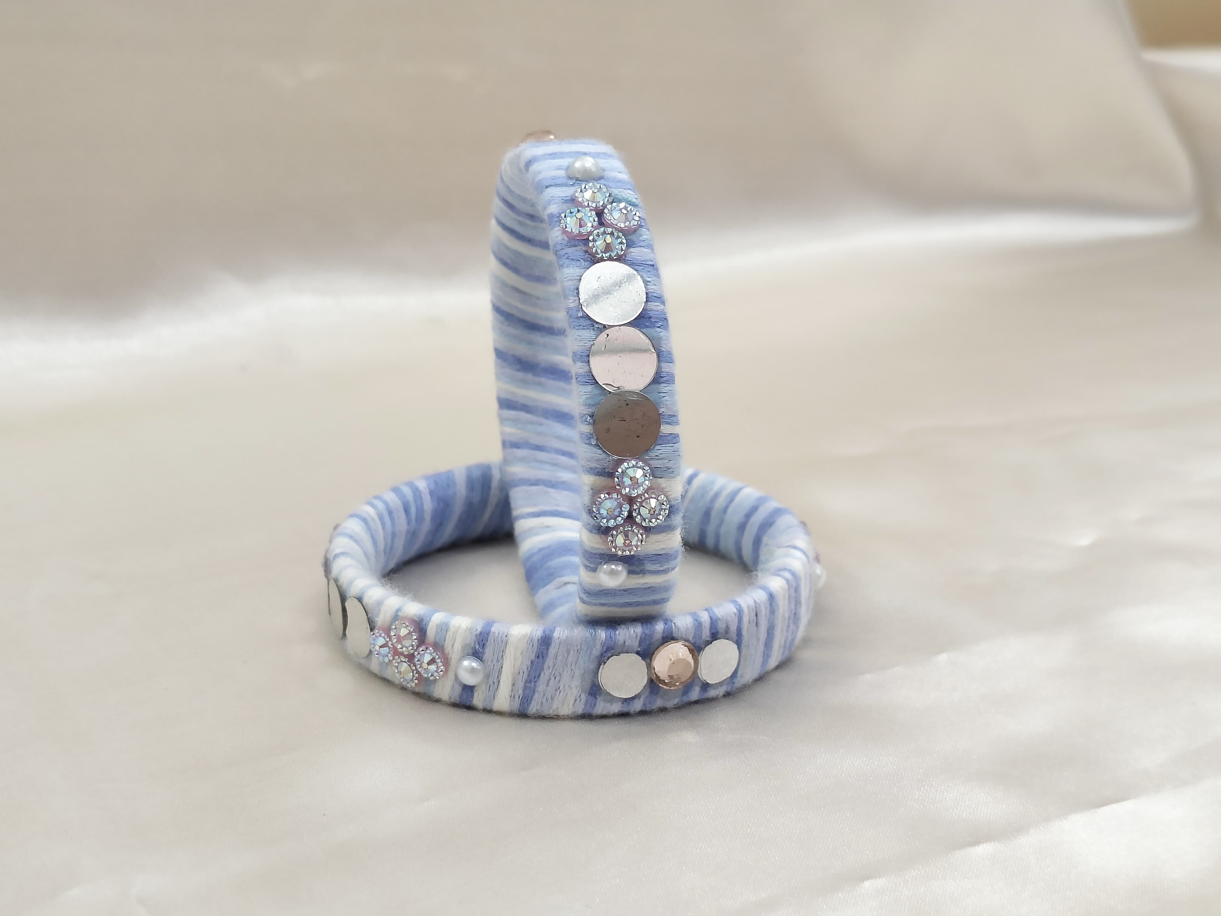 Handcrafted Blue Thread Bangles