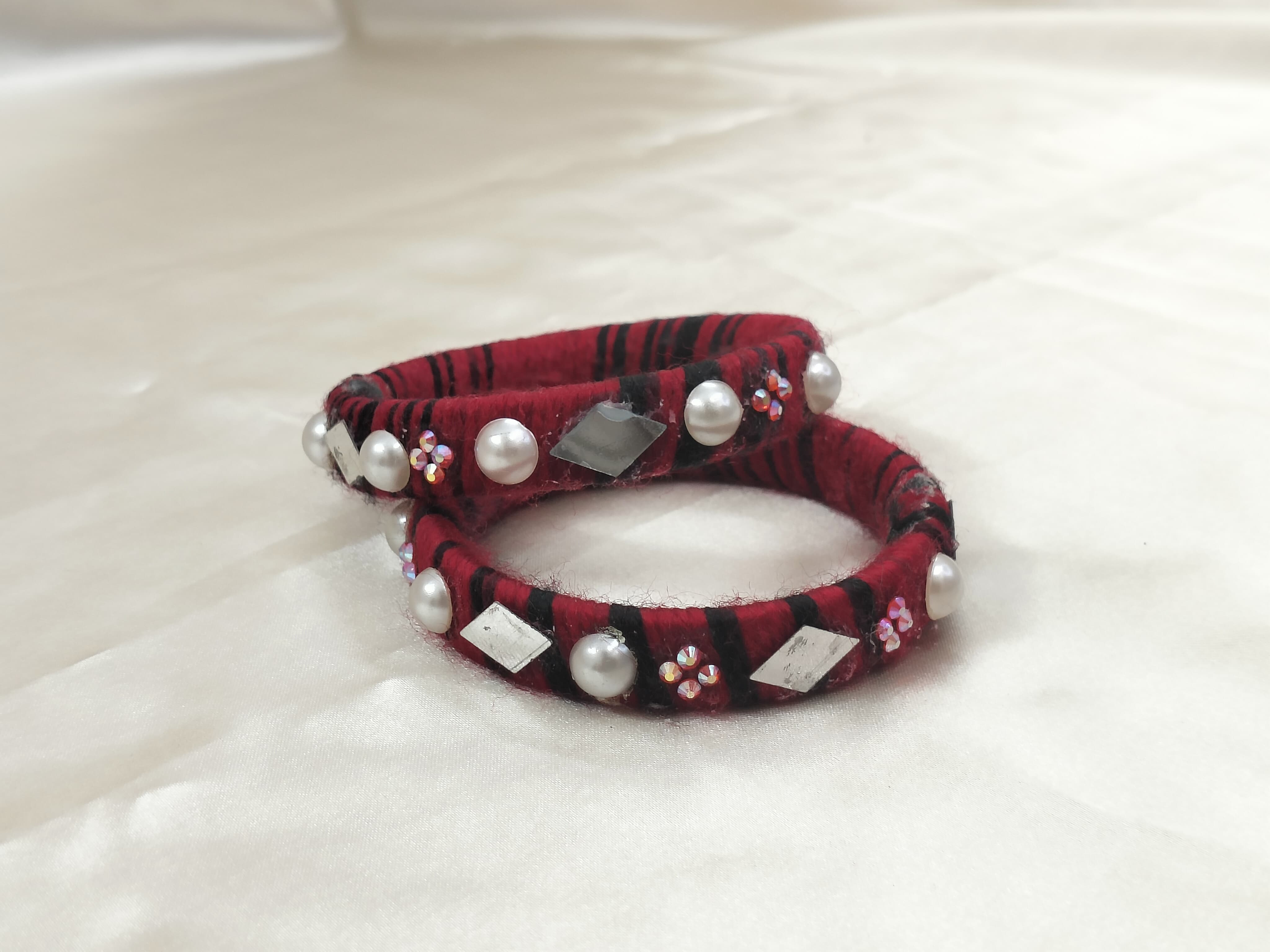 Handcrafted Red Velvet Bangles