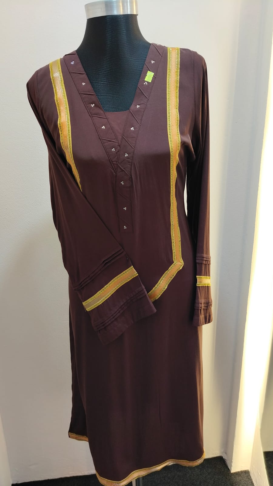 Brown Long-Sleeve Dress