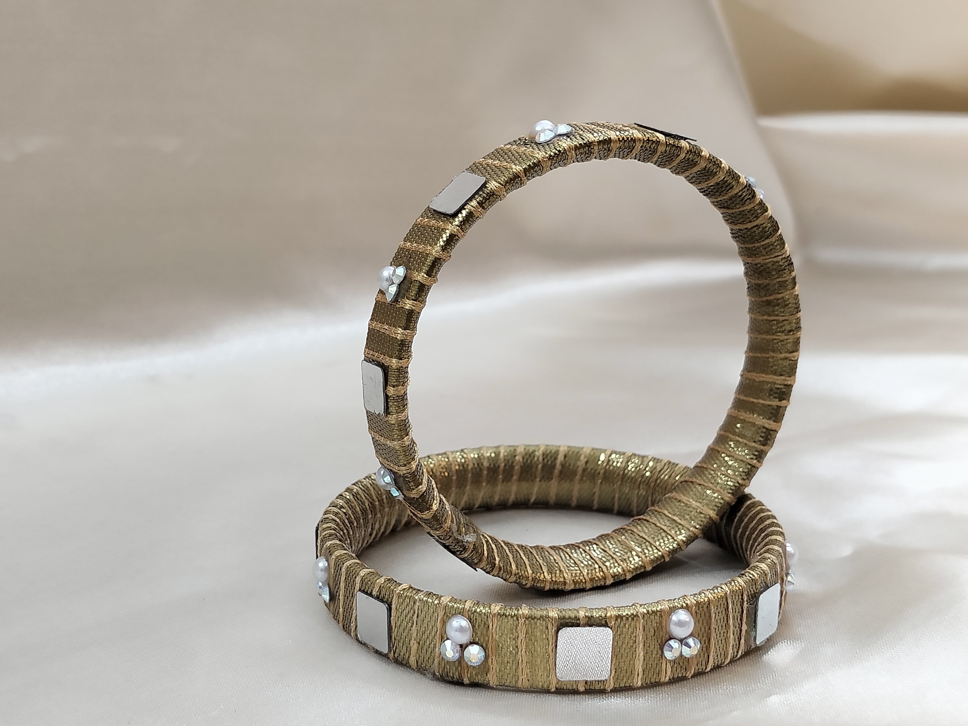 Elegant Gold Velvet Bangles