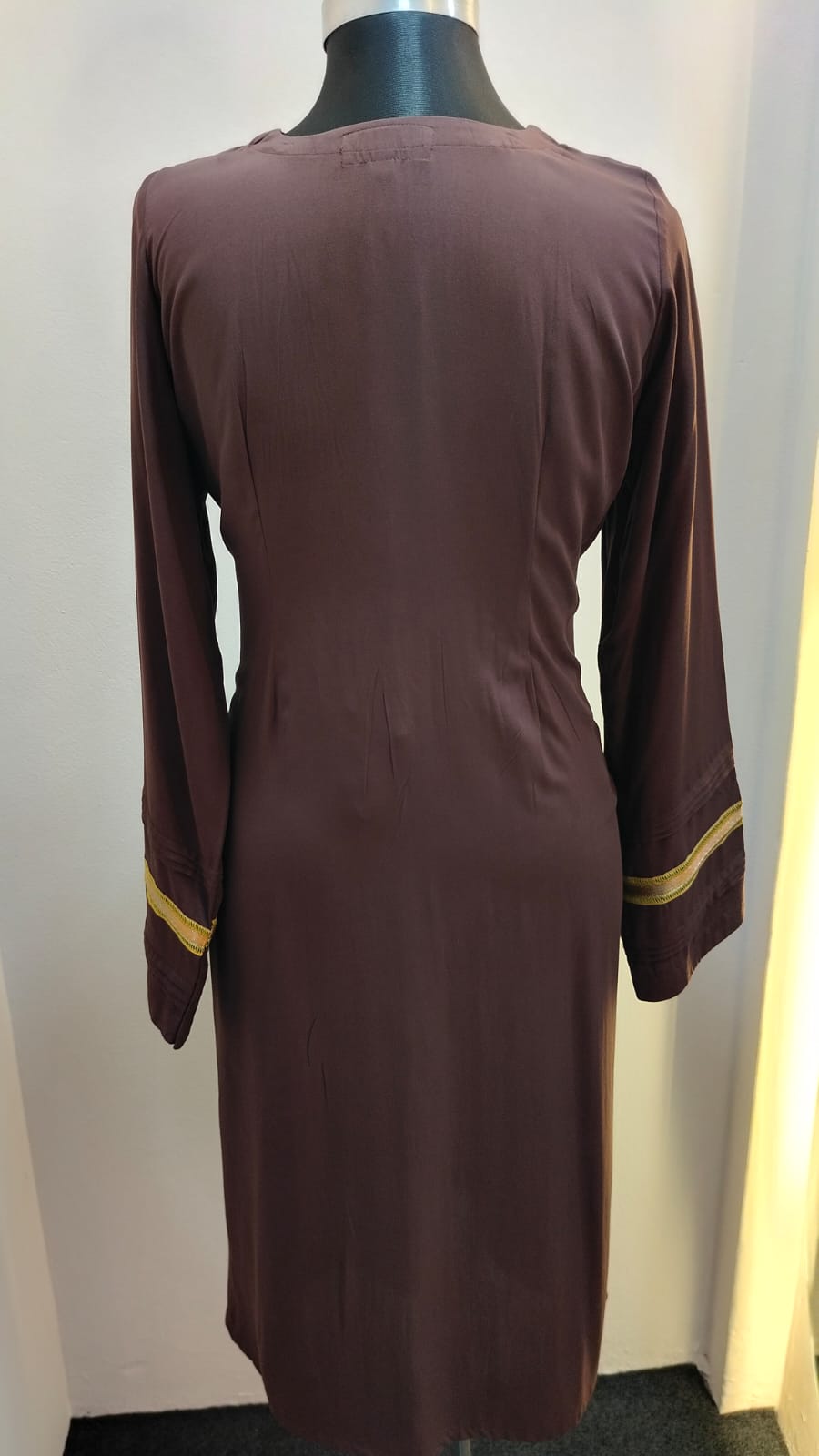 Brown Long-Sleeve Dress