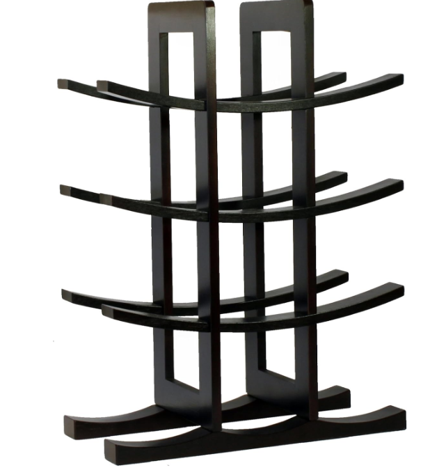 12-Bottle Bamboo Wine Rack, Dark Espresso