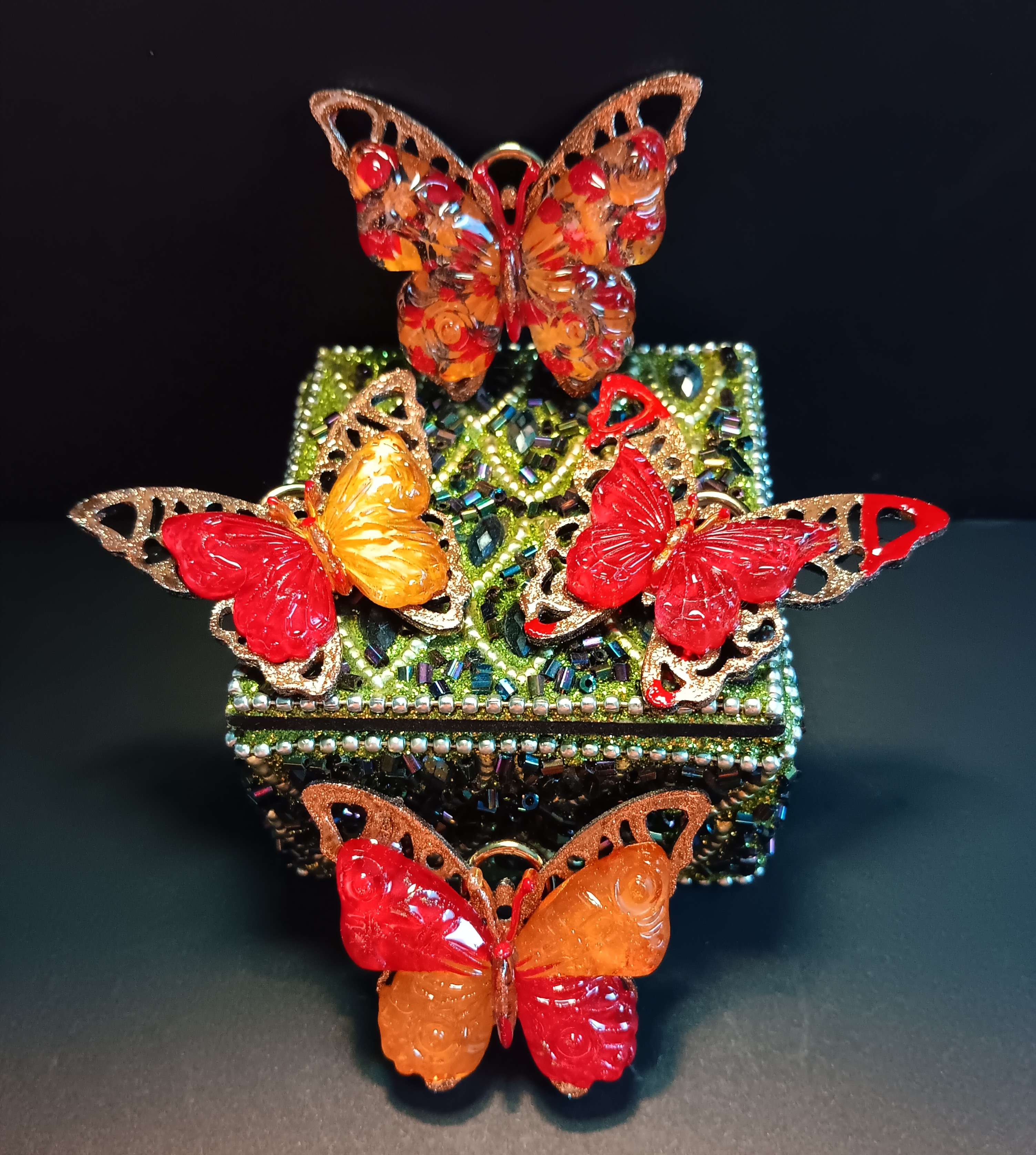 BUTTERFLY BRACELETS AND NECKLACES RED