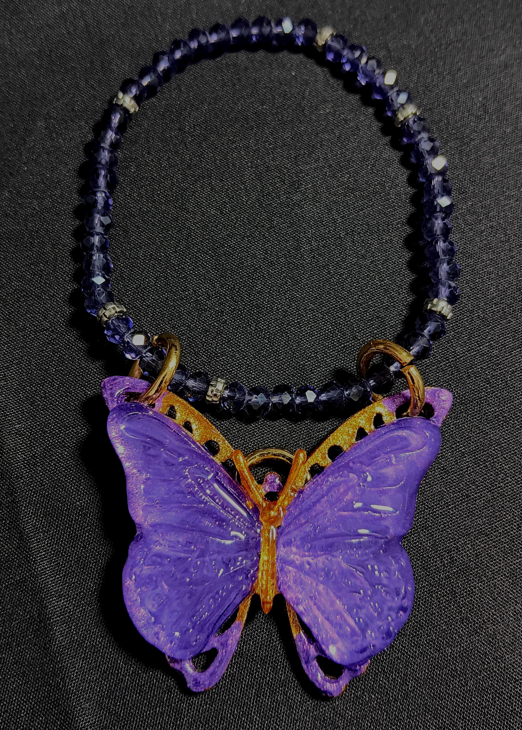 BUTTERFLY BRACELETS AND NECKLACES PURPLE