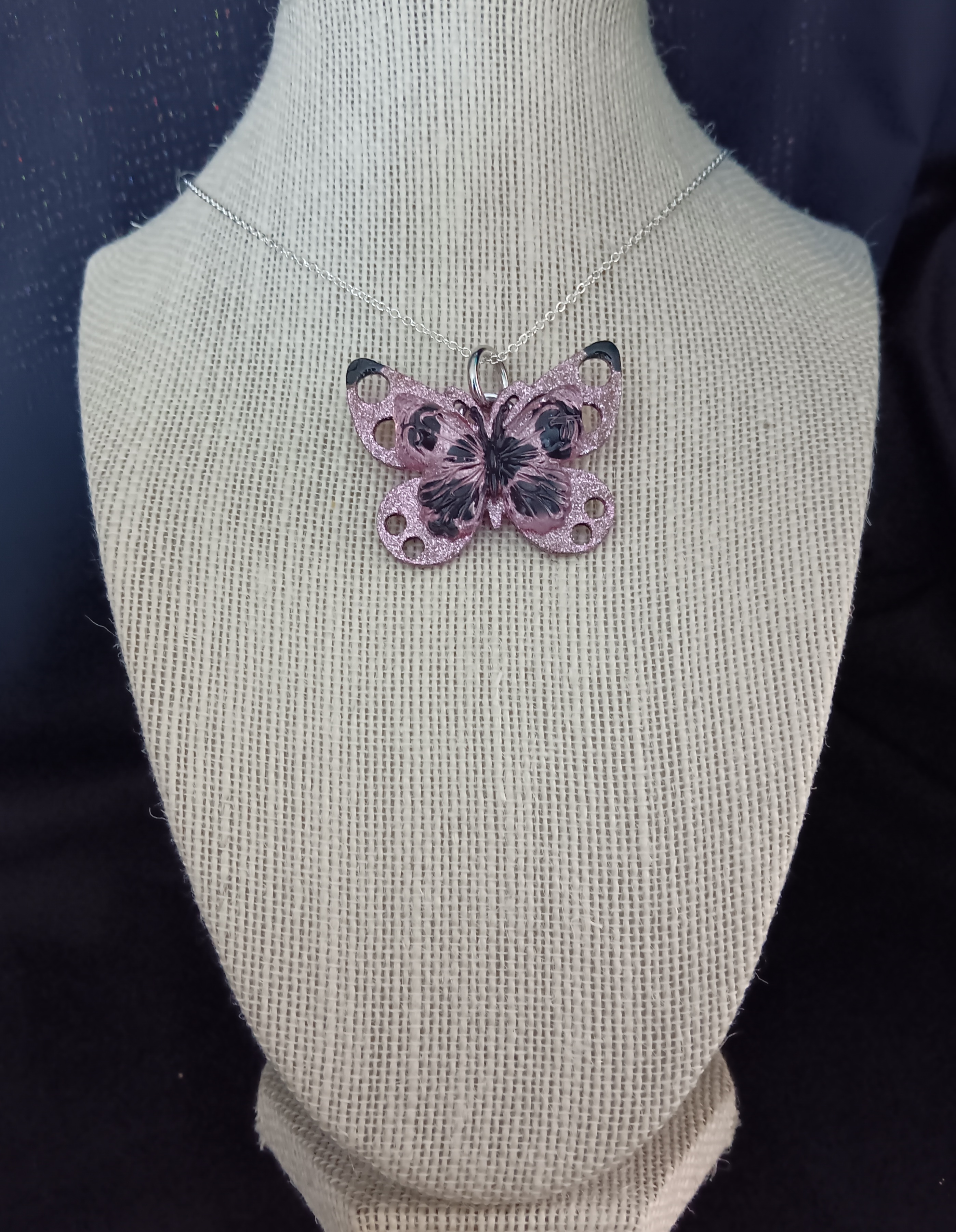 BUTTERFLY BRACELETS AND NECKLACES FROSTED PINK