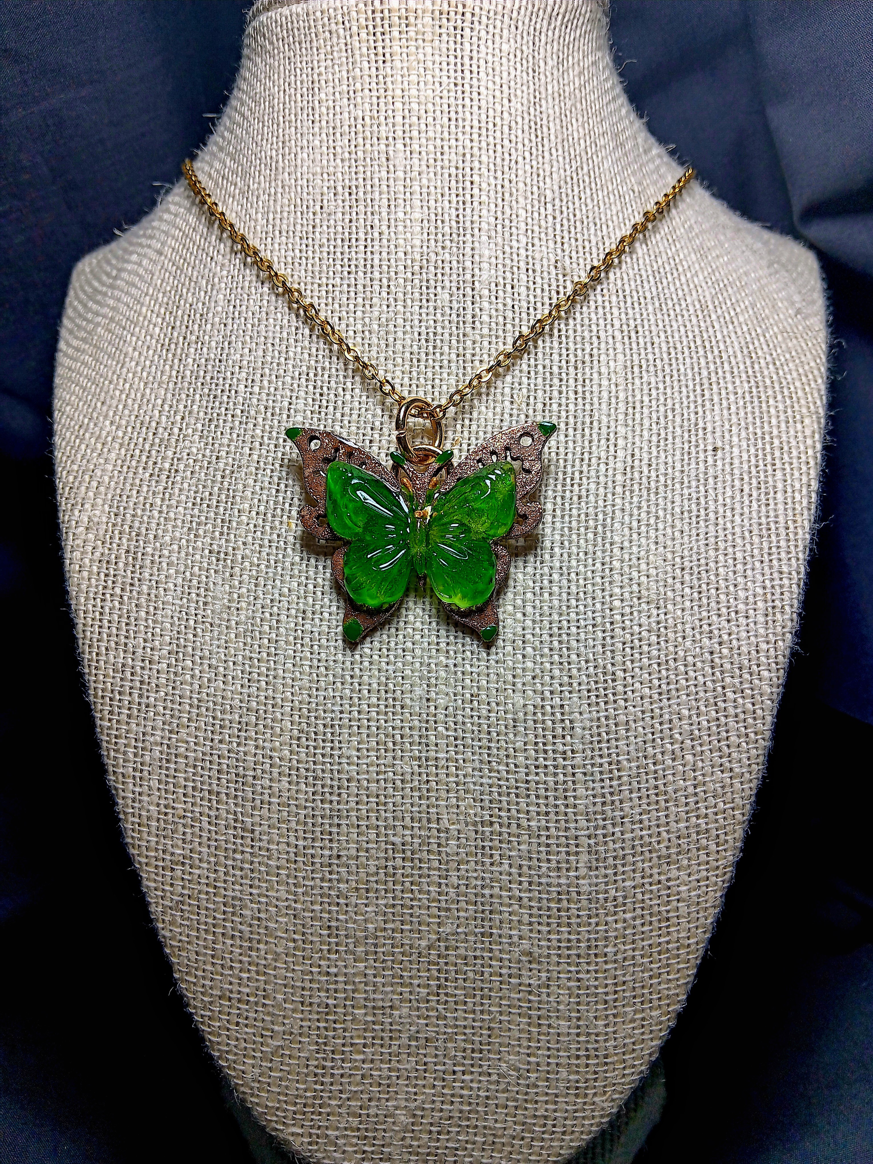 BUTTERFLY BRACELETS AND NECKLACES GREEN 