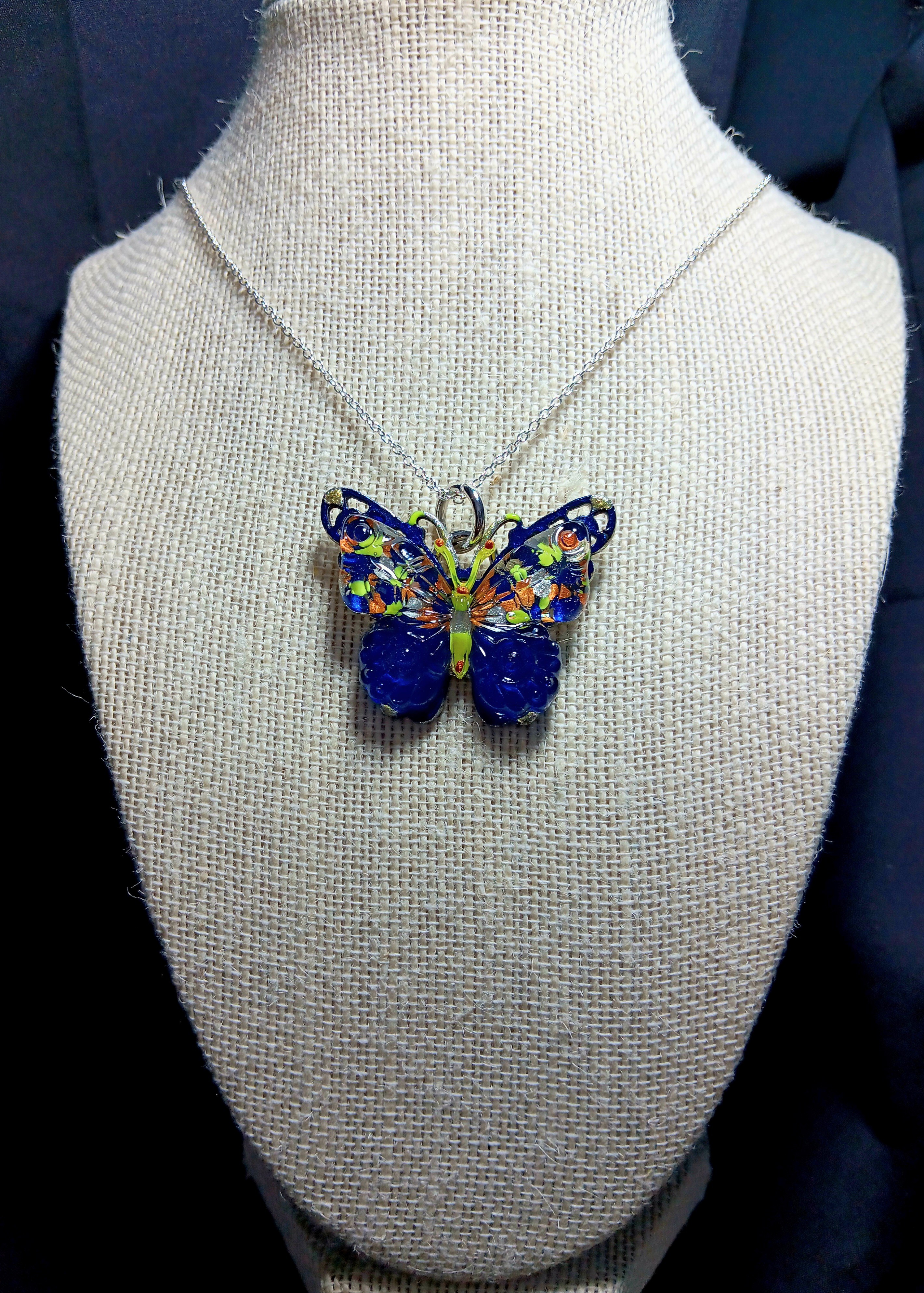 BUTTERFLY BRACELETS AND NECKLACES DARK BLUE