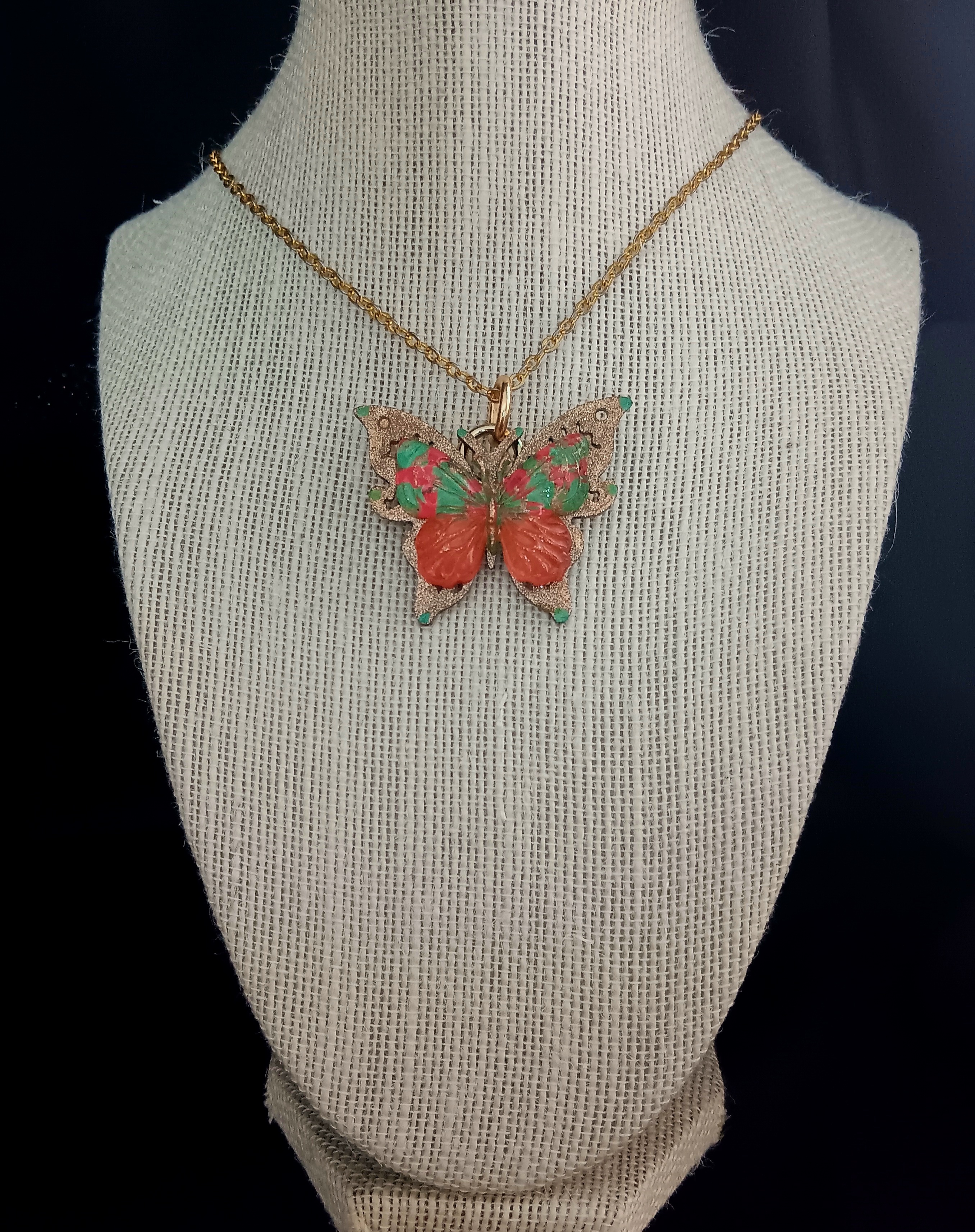 BUTTERFLY BRACELETS AND NECKLACES ORANGE 