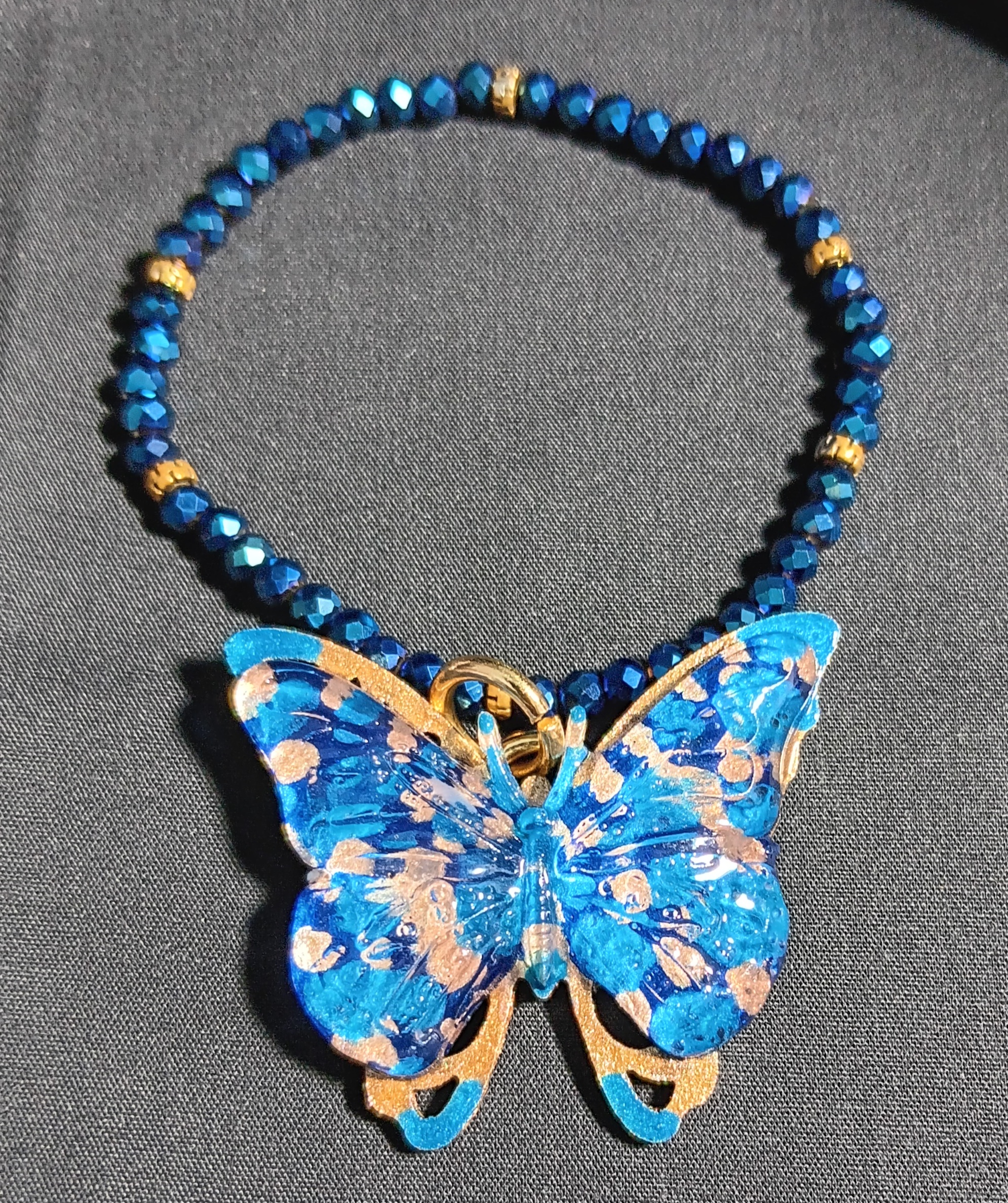 BUTTERFLY BRACELETS AND NECKLACES ROYAL BLUE