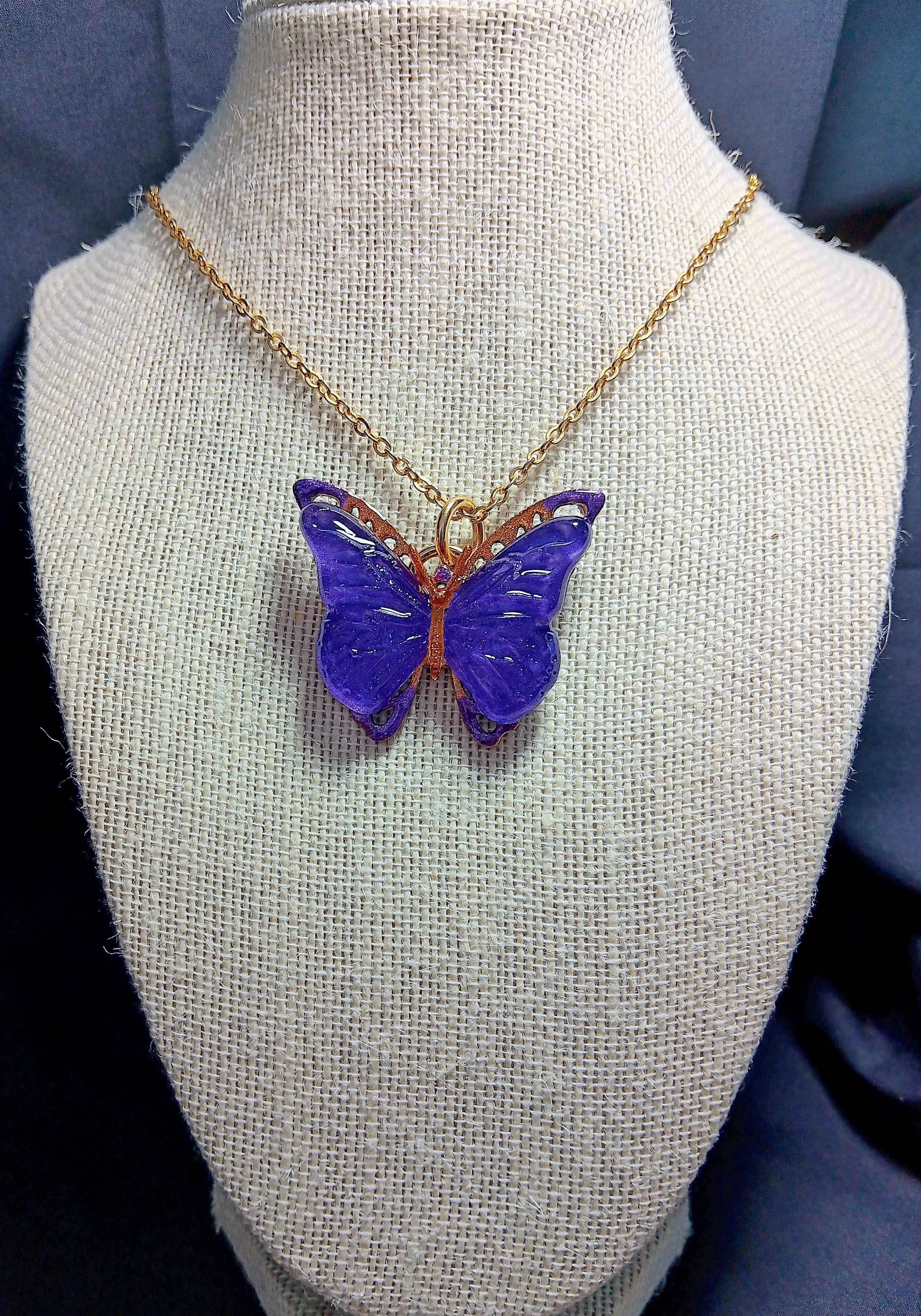 BUTTERFLY BRACELETS AND NECKLACES PURPLE