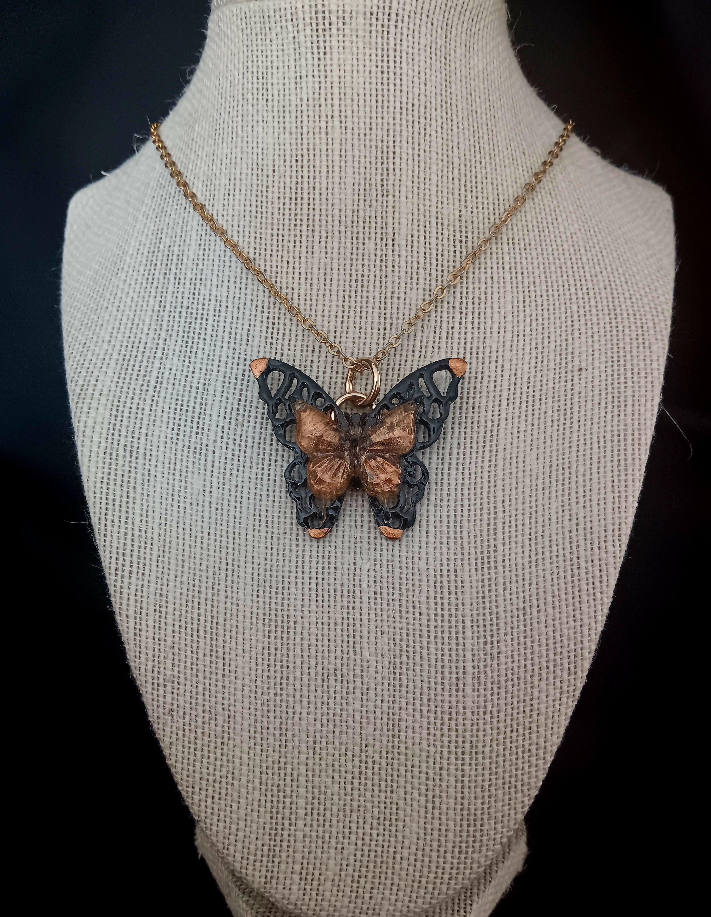 BUTTERFLY BRACELETS AND NECKLACES BLACK