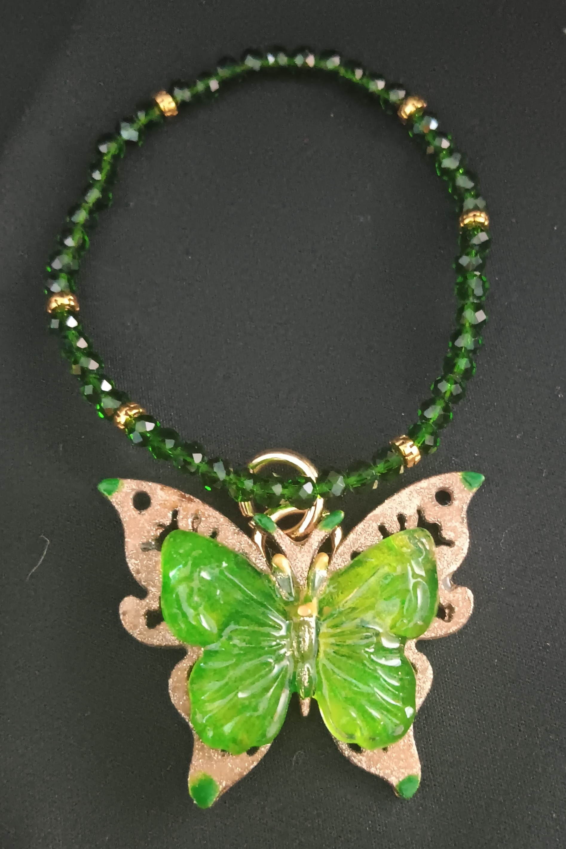 BUTTERFLY BRACELETS AND NECKLACES GREEN 