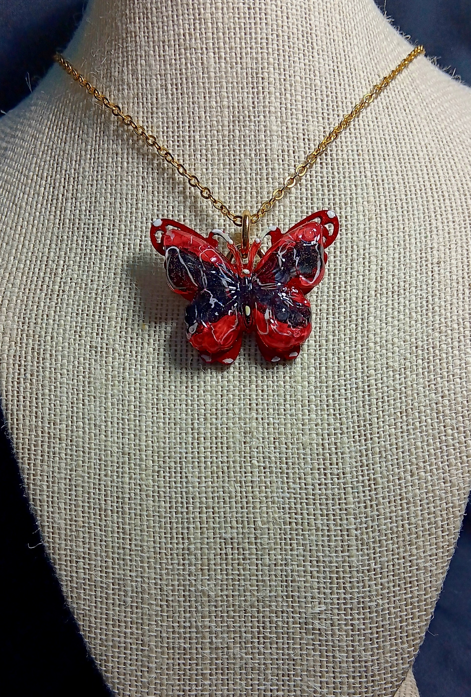 BUTTERFLY BRACELETS AND NECKLACES RED