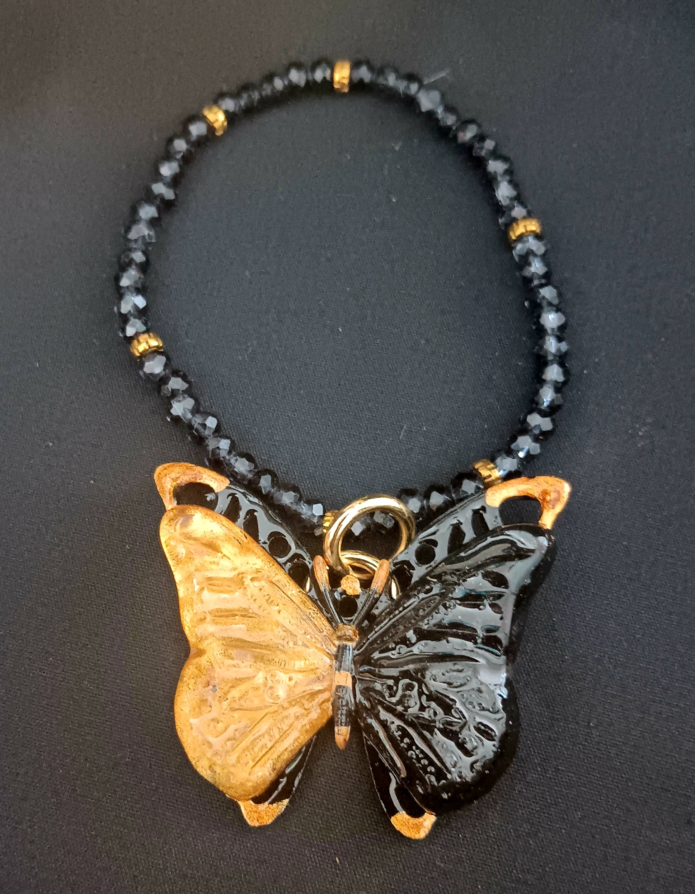 BUTTERFLY BRACELETS AND NECKLACES BLACK