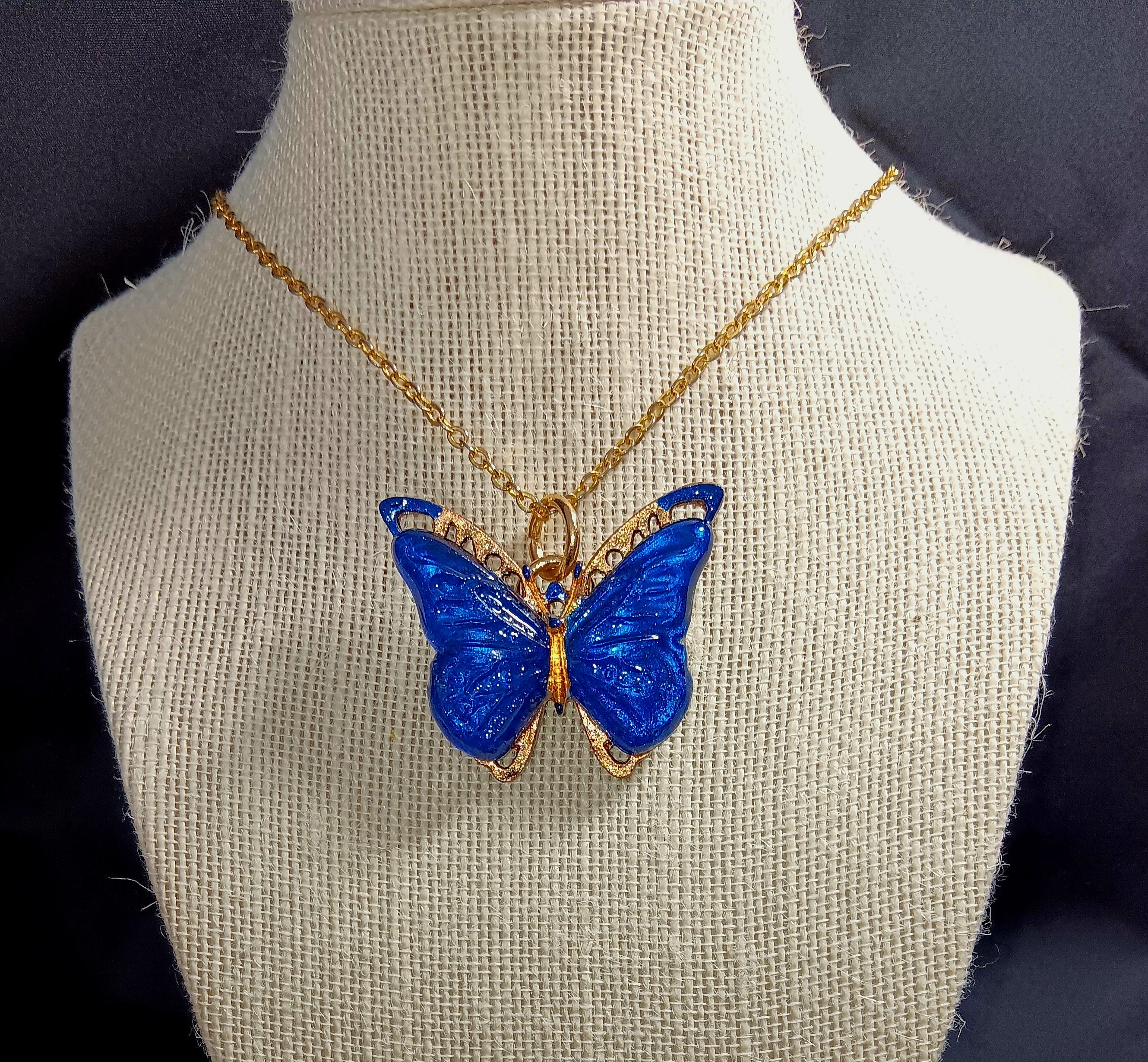 BUTTERFLY BRACELETS AND NECKLACES DARK BLUE