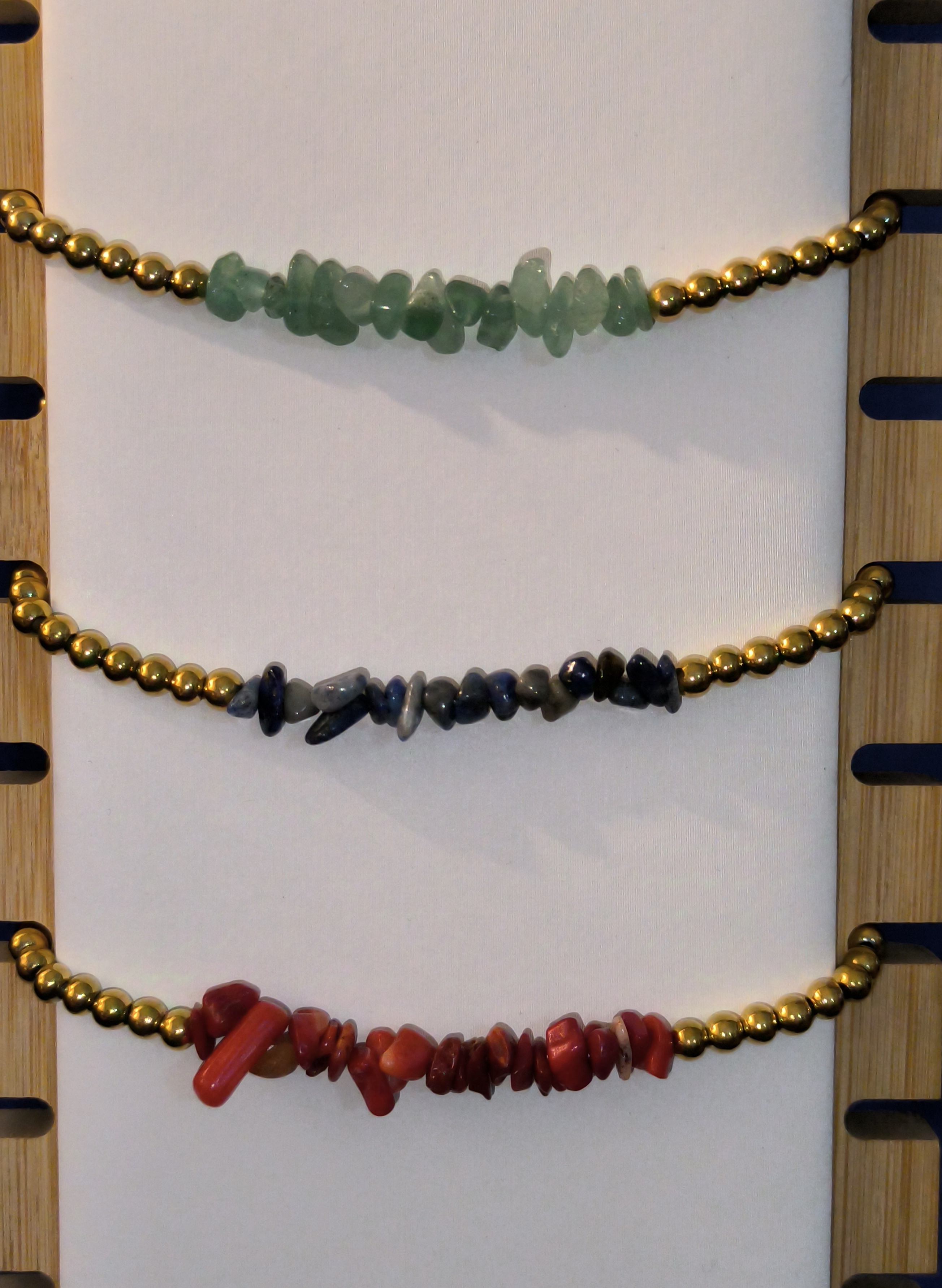 Pulsera Cuentas Acero y Piedra.